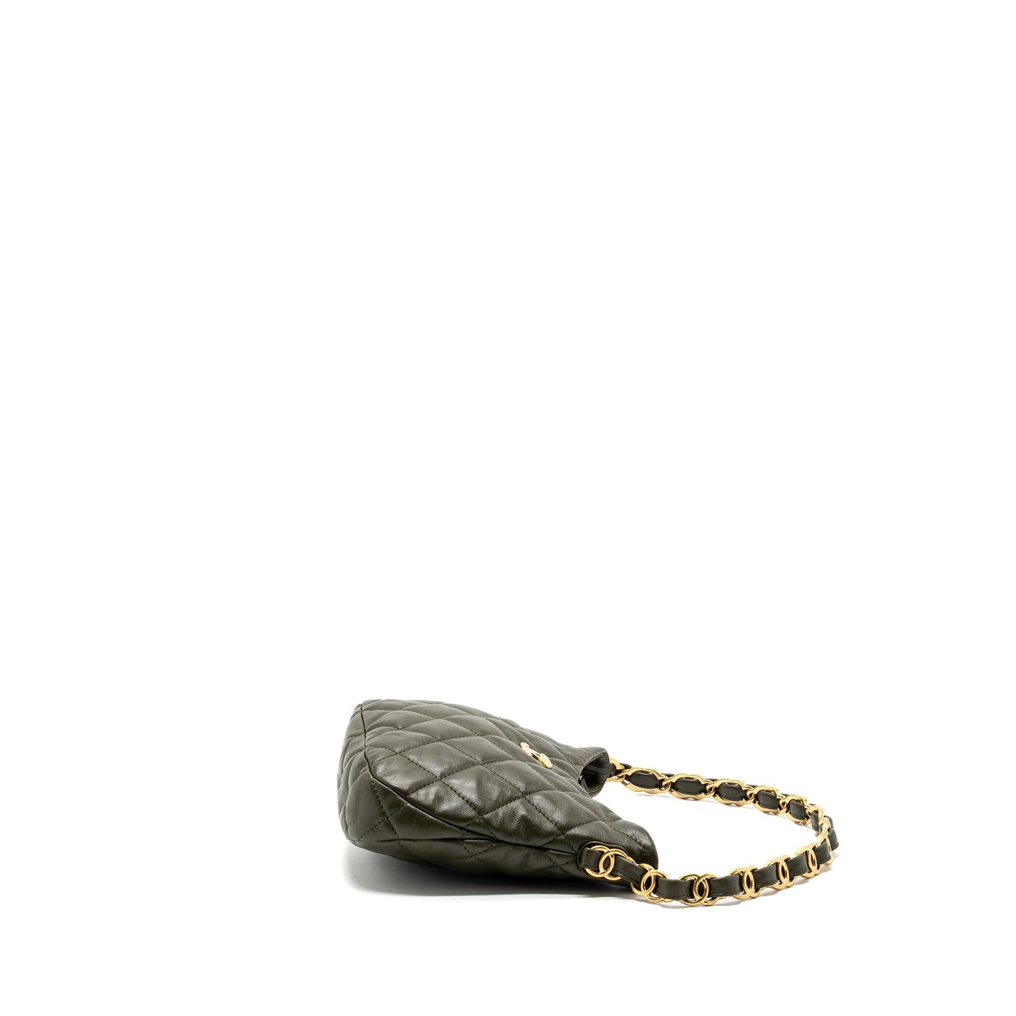 Chanel 22k Hobo Lambskin GHW microchip Green Shoulder Bag
