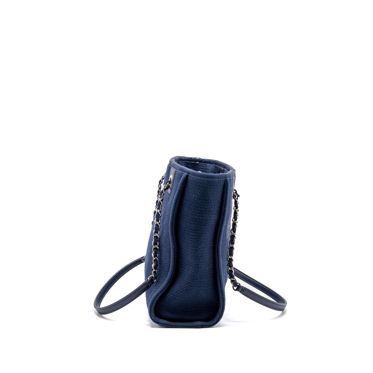 Chanel NAVY SHW Microchip Small Canvas Tote Bag