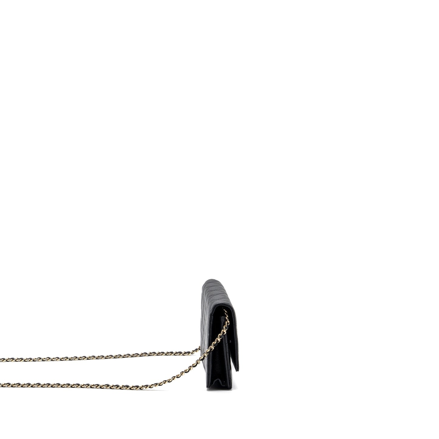 Chanel Detailed Logo On Caviar LGHW microchip Black Wallet Case Lghw Microchip