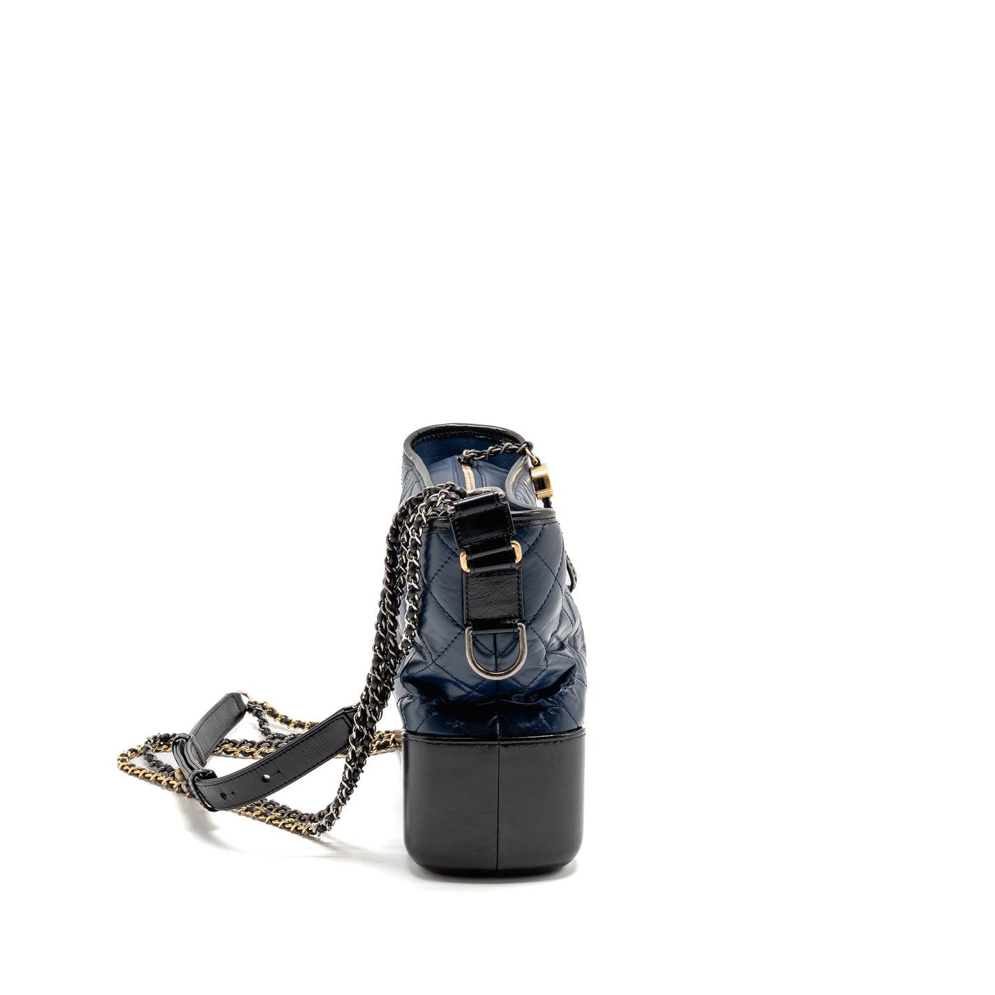 Chanel Gabrielle Hobo Aged Calfskin Navy Multicoloured Black Shoulder Bag