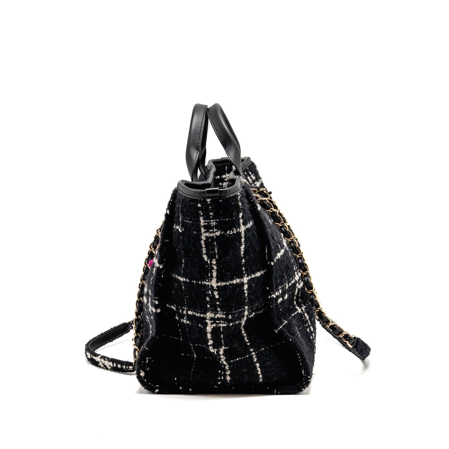 Chanel Deauville tweed LGHW microchip Multicolor Black Tote Bag