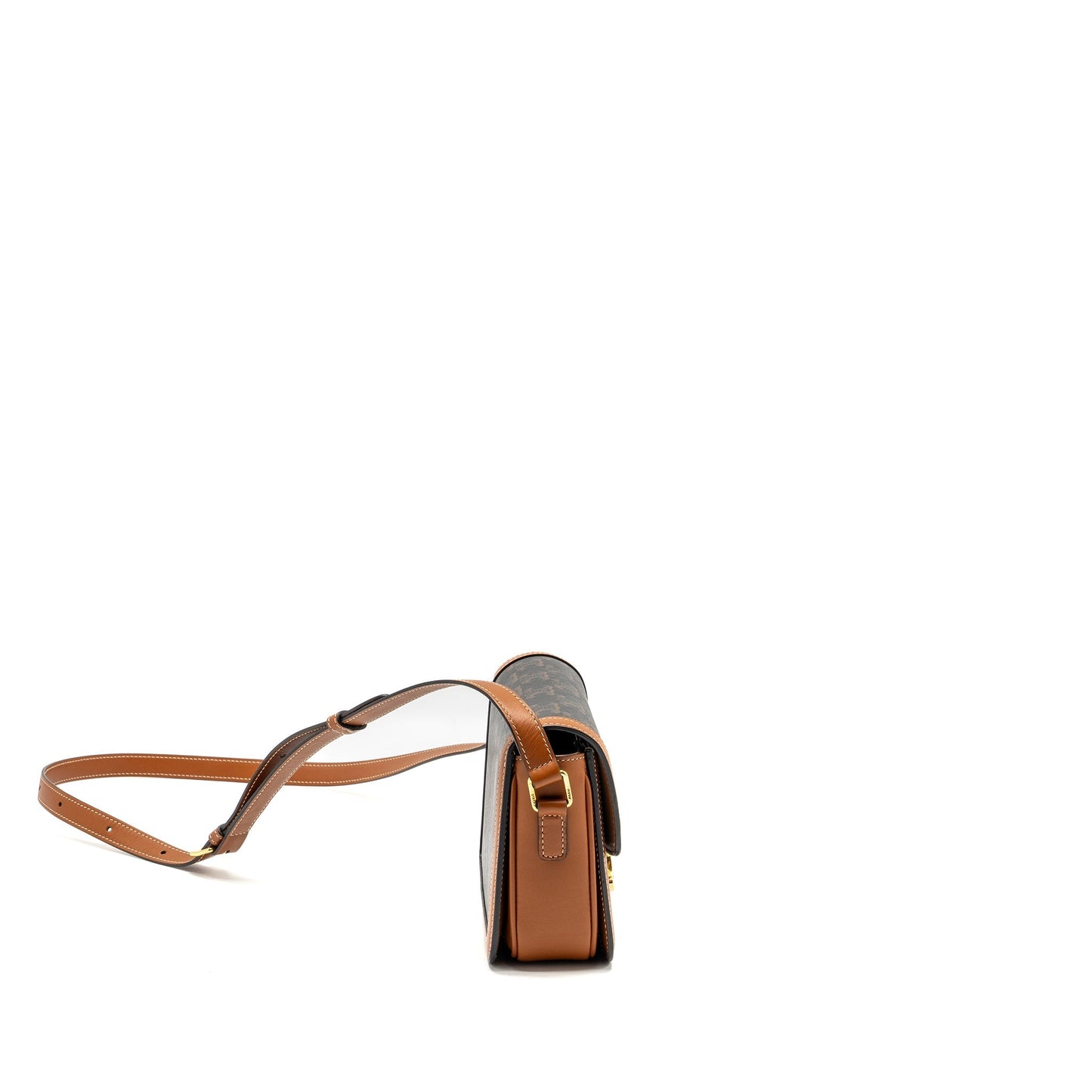 Celine Teen Triomphe Purse In Triomphe Calfskin Multicolour Canvas Brown Travel Bag