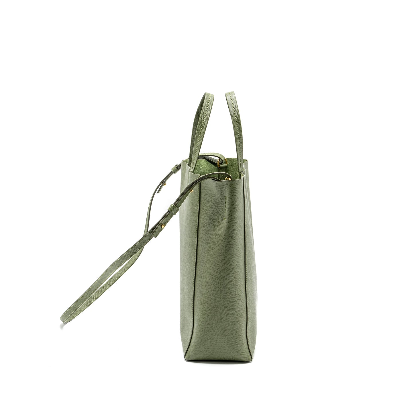 Luxury Vertical Cabas Tote Bag Grained Calfskin Green