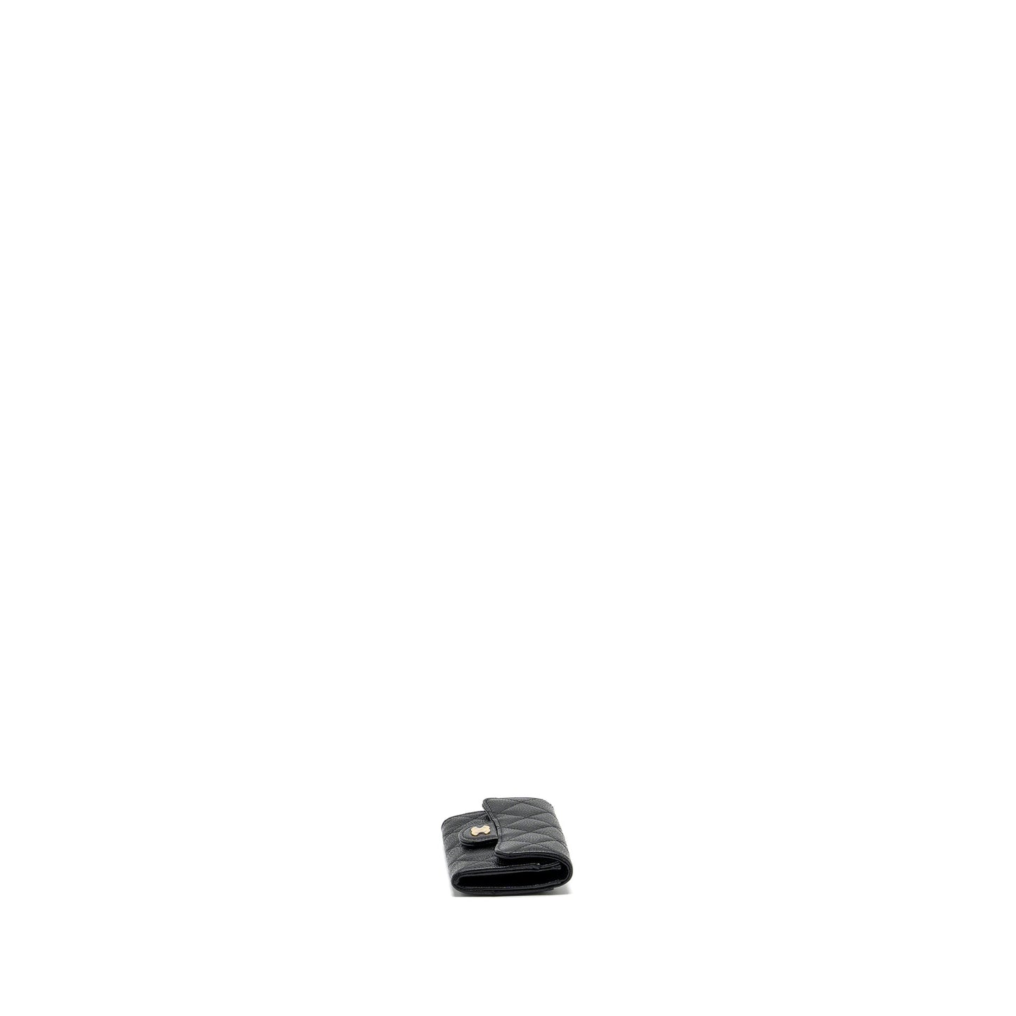 Chanel Classic Flap Card Holder Caviar GHW Black Wallet Case Black Ghwmicrochip