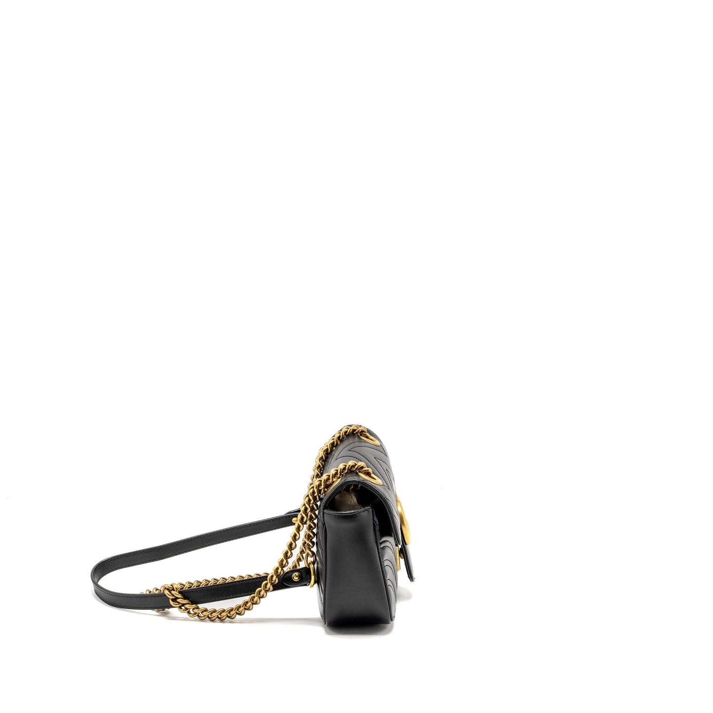 Gucci Marmont Shoulder Bag Calfskin Black Mini Ghw 1