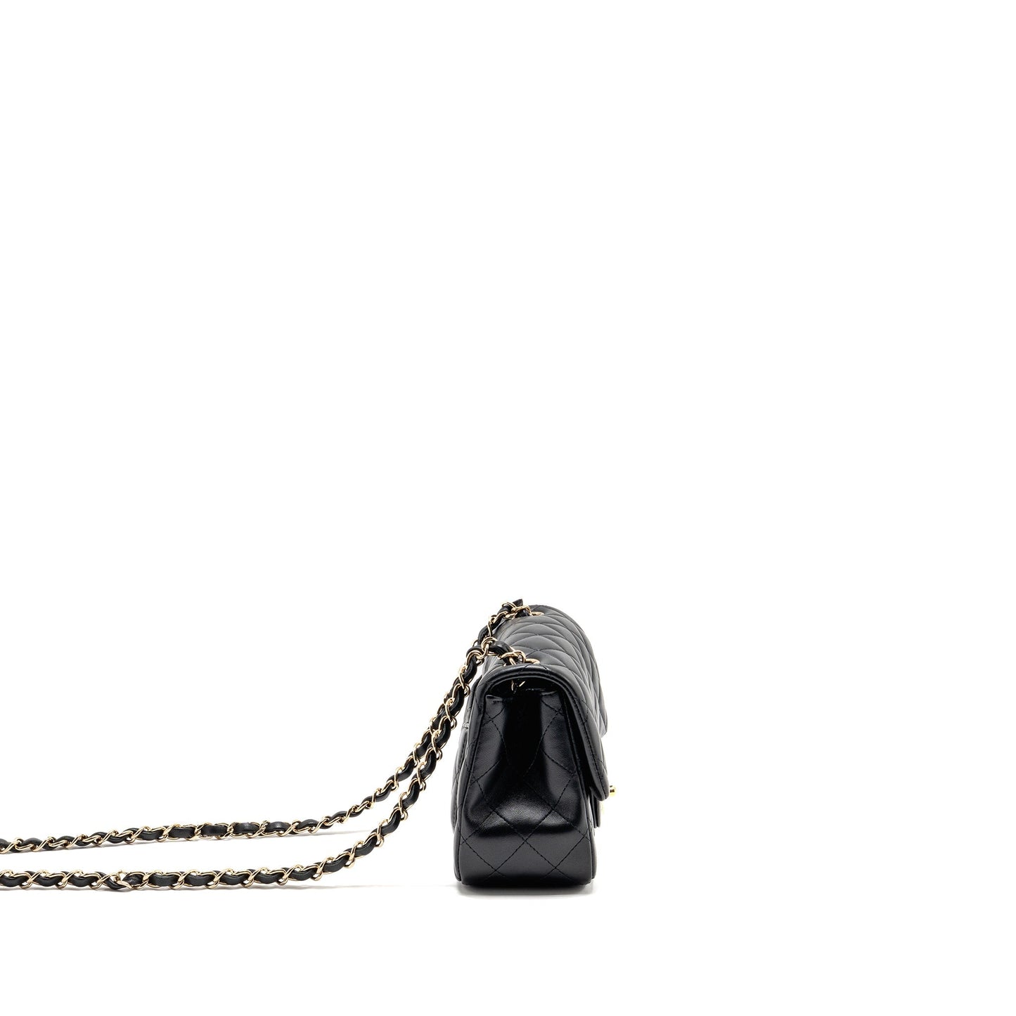 Chanel Square Flap Lambskin GHW Black Shoulder Bag Ghw 1