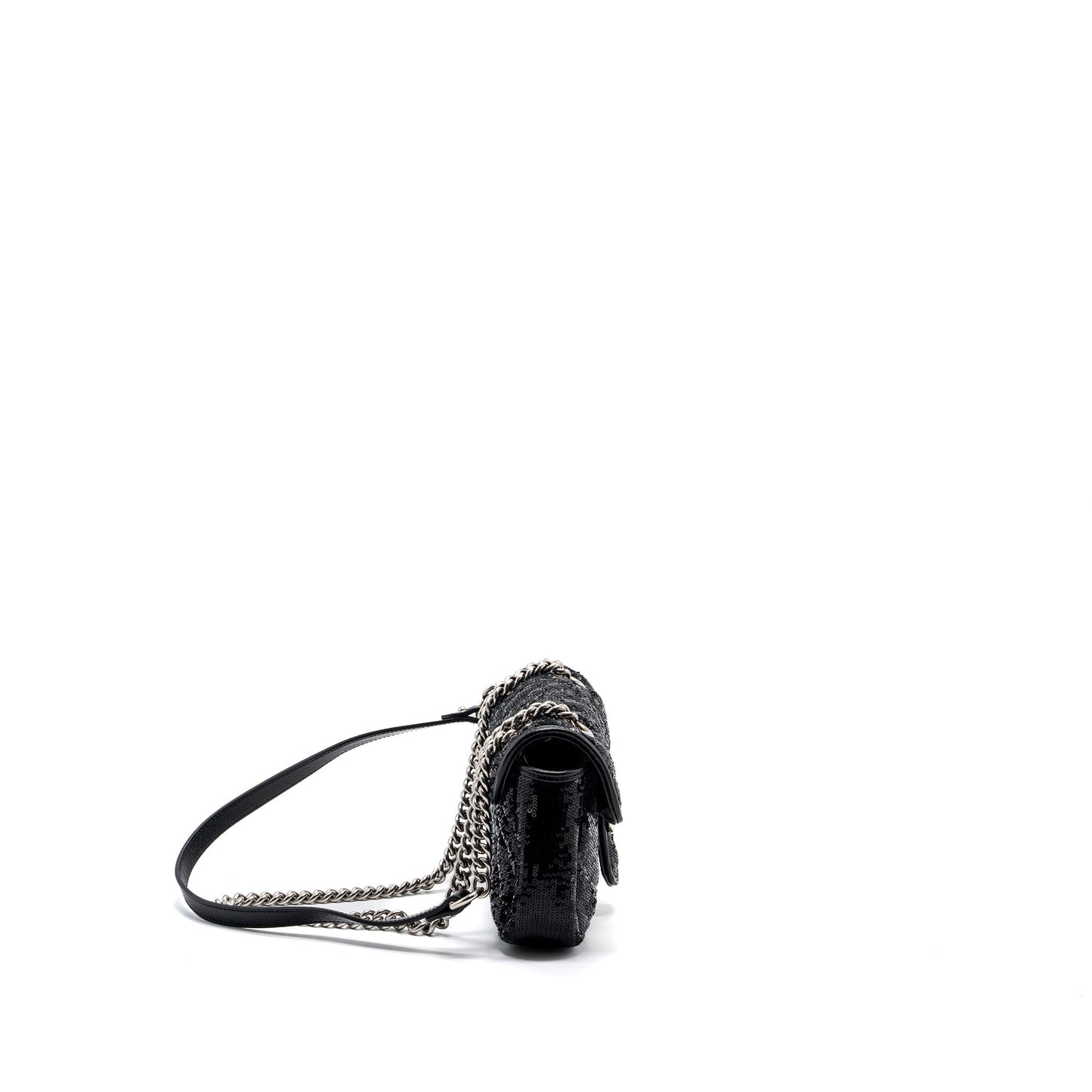 Gucci Marmont Bag Sequin Shw Matelasse Black Travel Bag