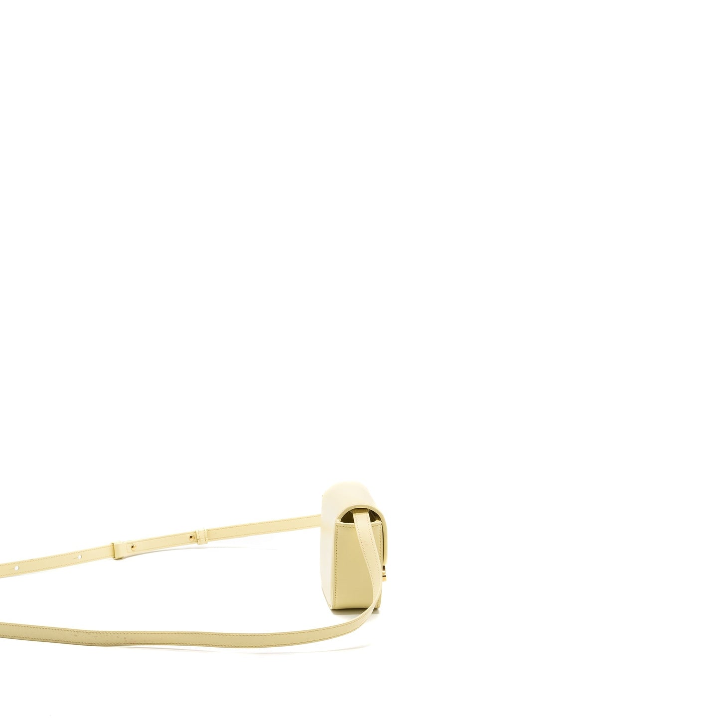 Celine Claude Shiny Calfskin Light Yellow Handbag Mini Travel Bag