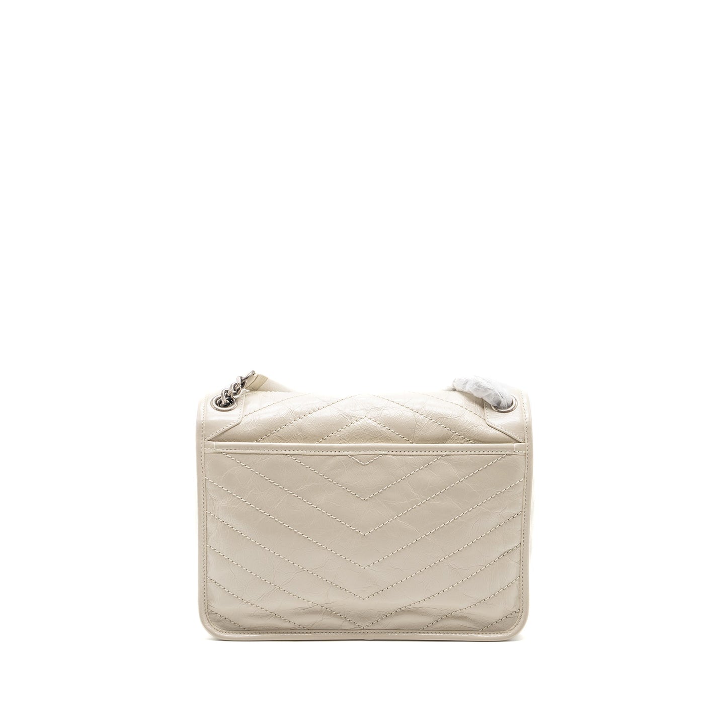 YSL Saint Laurent Saint Laurent Niki Calfskin Blanc Travel Bag Medium