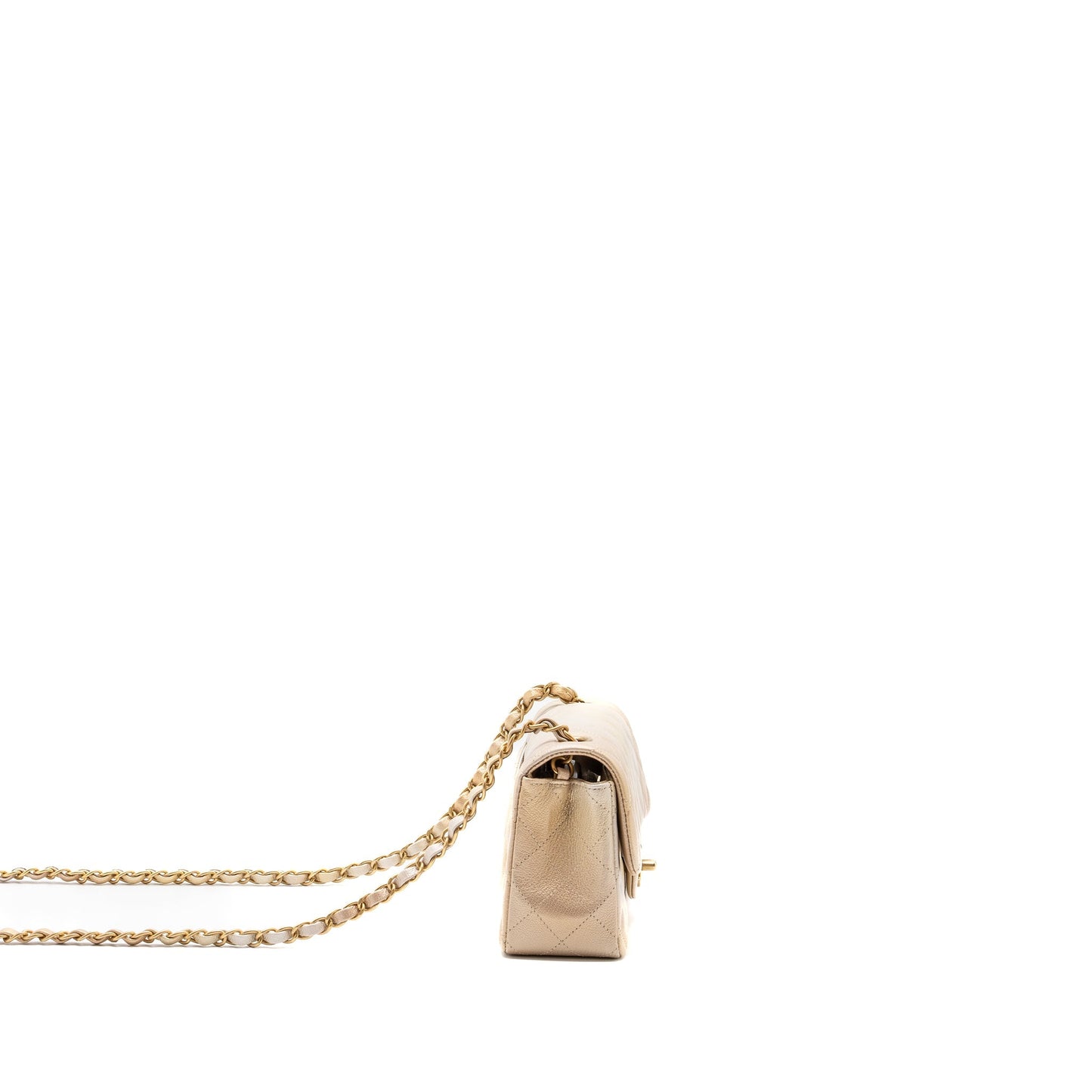 Chanel 22C Rectangular Flap Goatskin Ombré Brushed Beige Shoulder Bag
