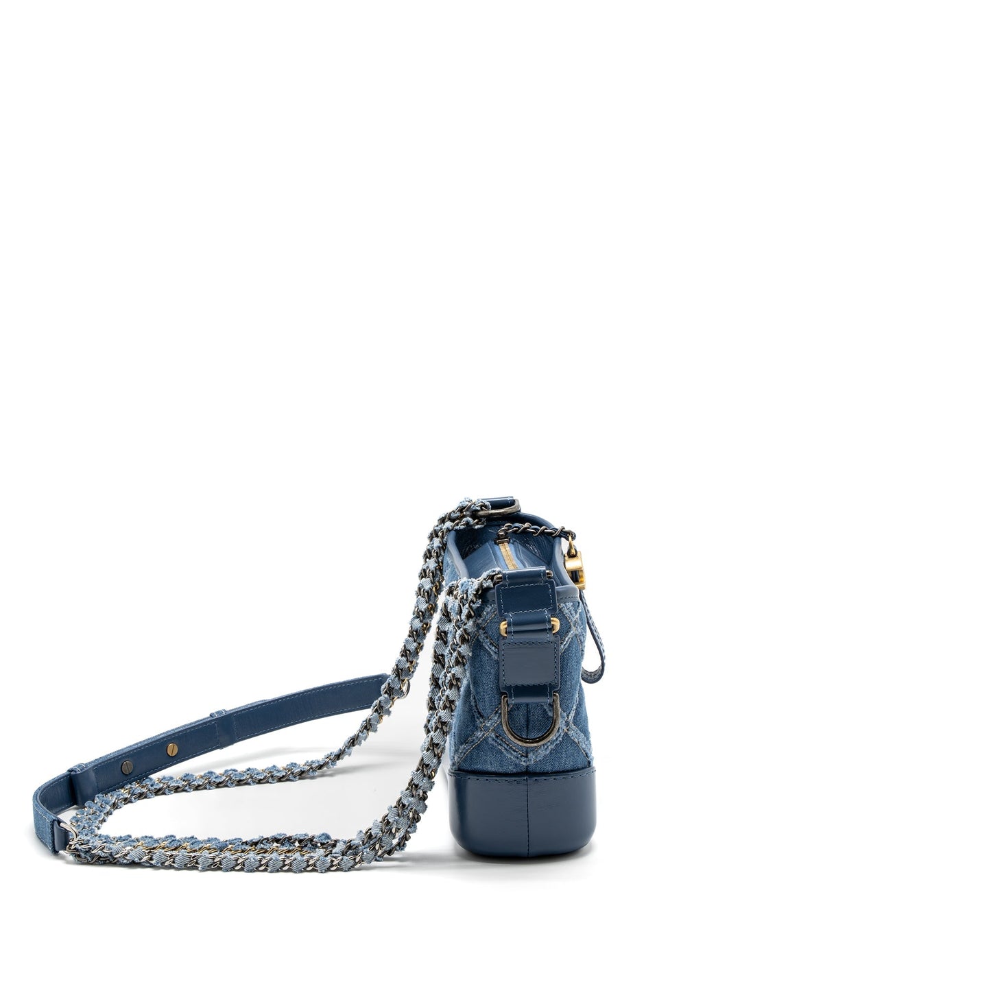 Chanel Gabrielle Hobo Denim Hardware Multicolour Blue Small Shoulder Bag
