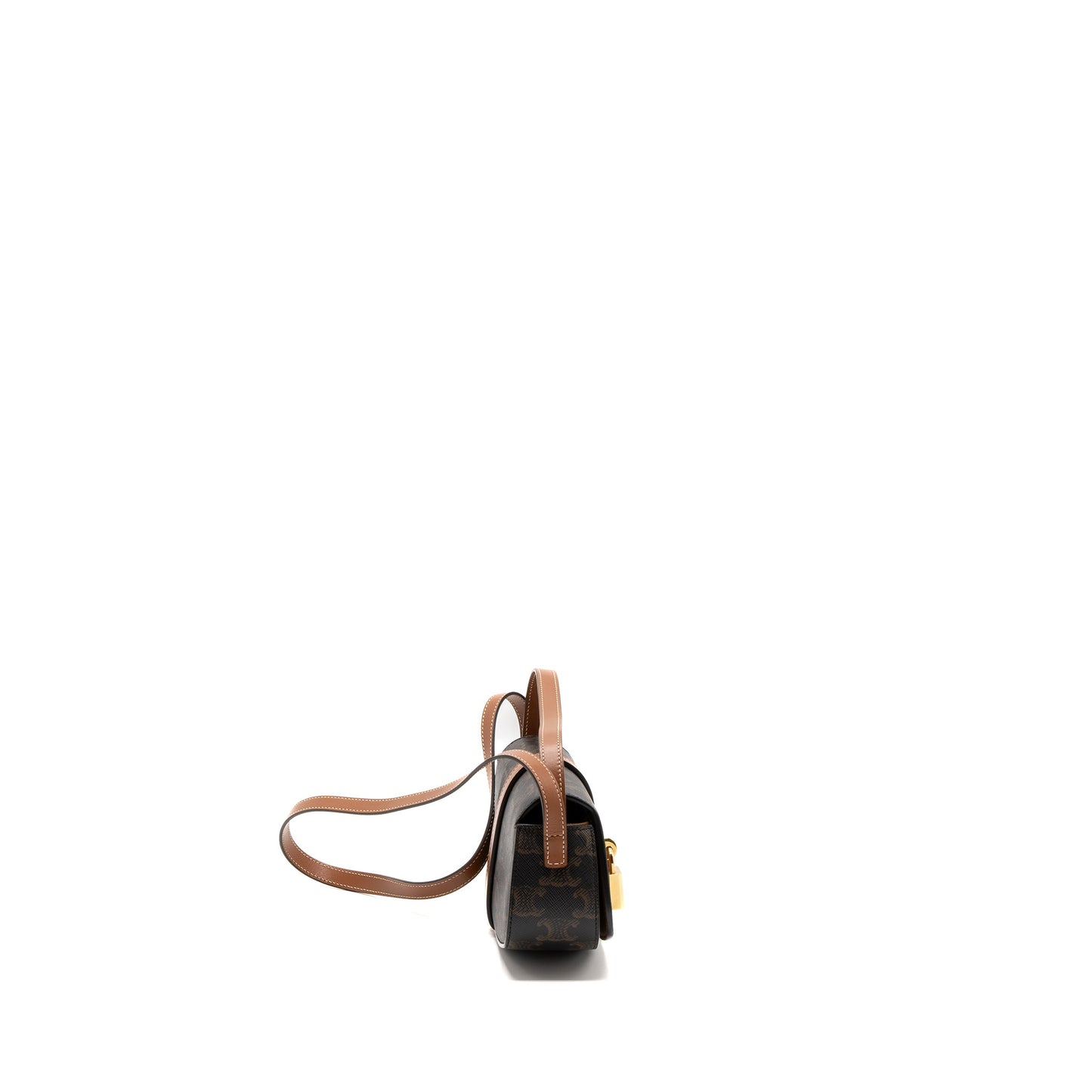 Celine Clutch On Strap Tabou Calfskin Triomphe Handbag Canvas Tan Clutch Bag