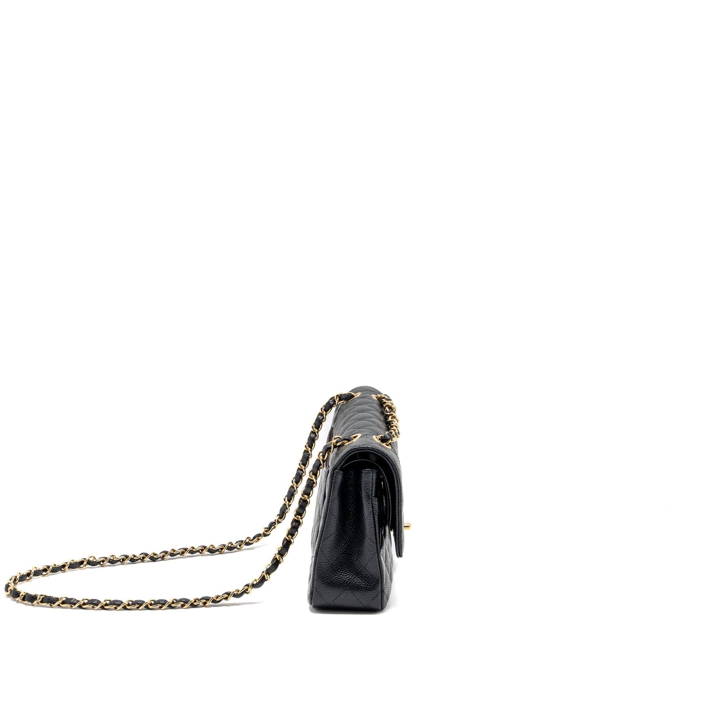 Chanel classic double flap caviar GHW Black Shoulder Bag Ghw 21