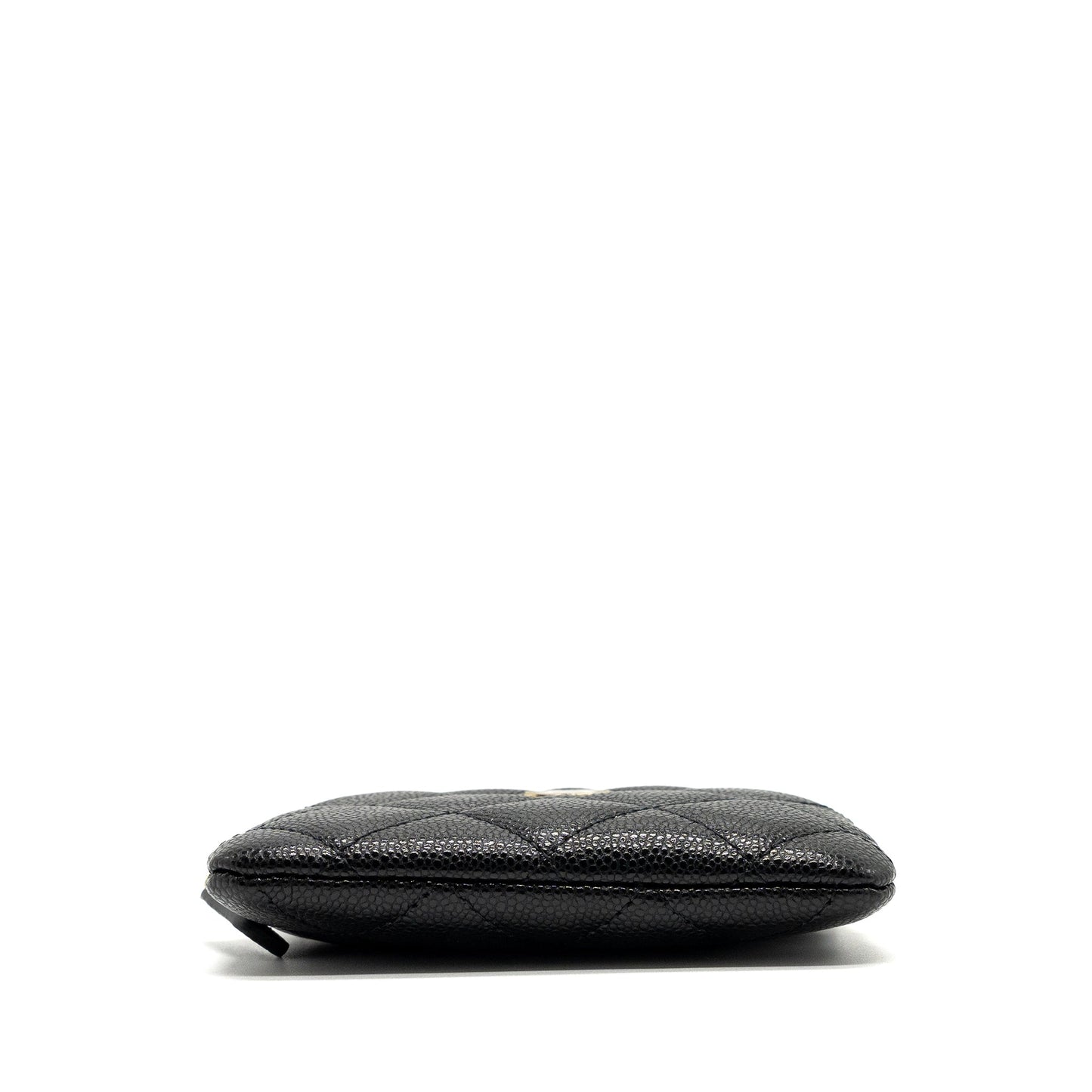 Chanel square zipper card holder caviar LGHW Black Wallet Case