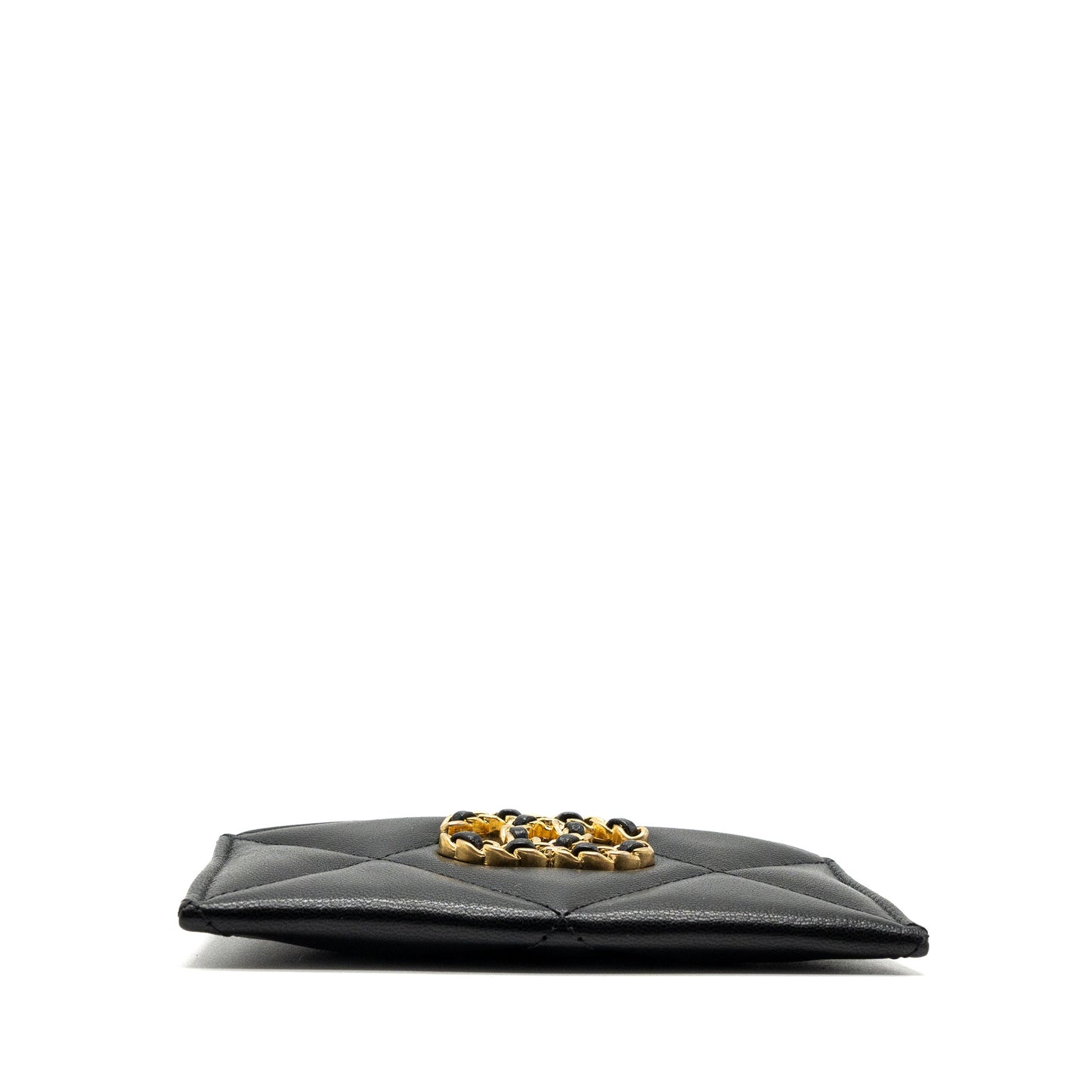 Chanel 19 Cardholder Lambskin GHW Black Wallet Case