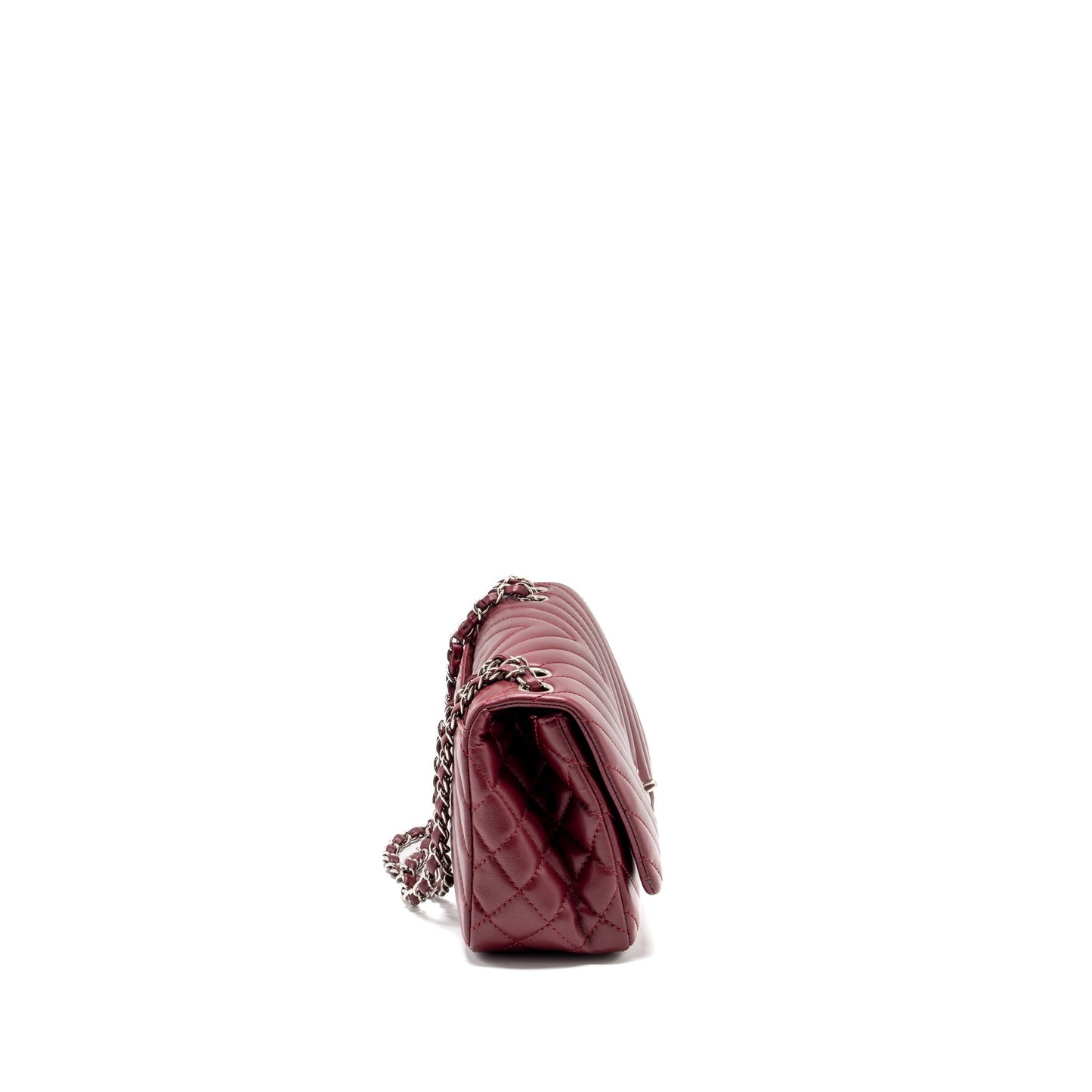 Chanel Chevron Flap Lambskin dark SHW Red Shoulder Bag