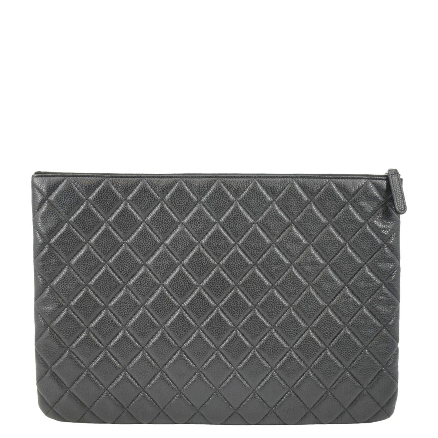 Chanel Classic O- Caviar Zip Leather Black Travel Bag