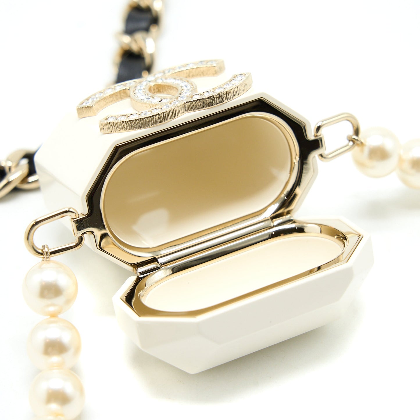 Chanel AirPods Pearl Light Tone White Gold Handbag