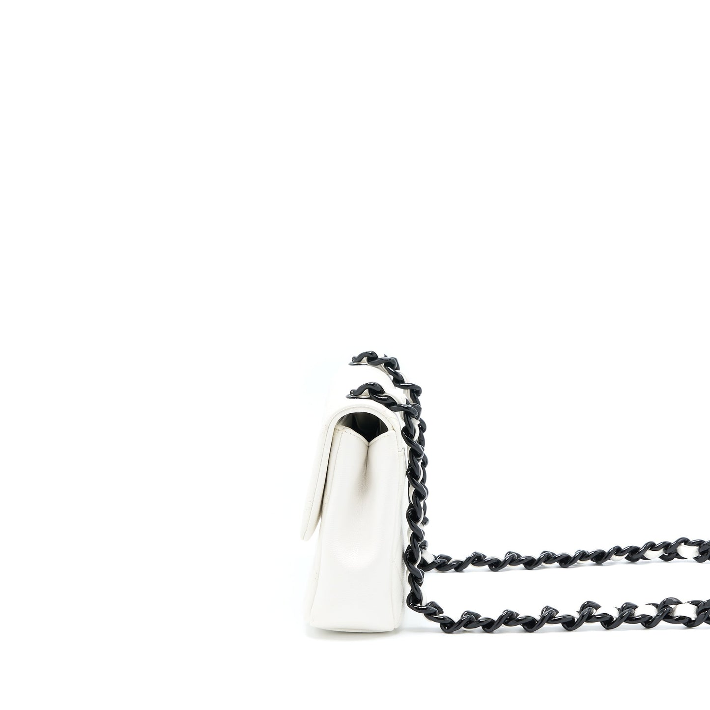 Chanel Seasonal Flap Caviar Hardware Black White Shoulder Bag