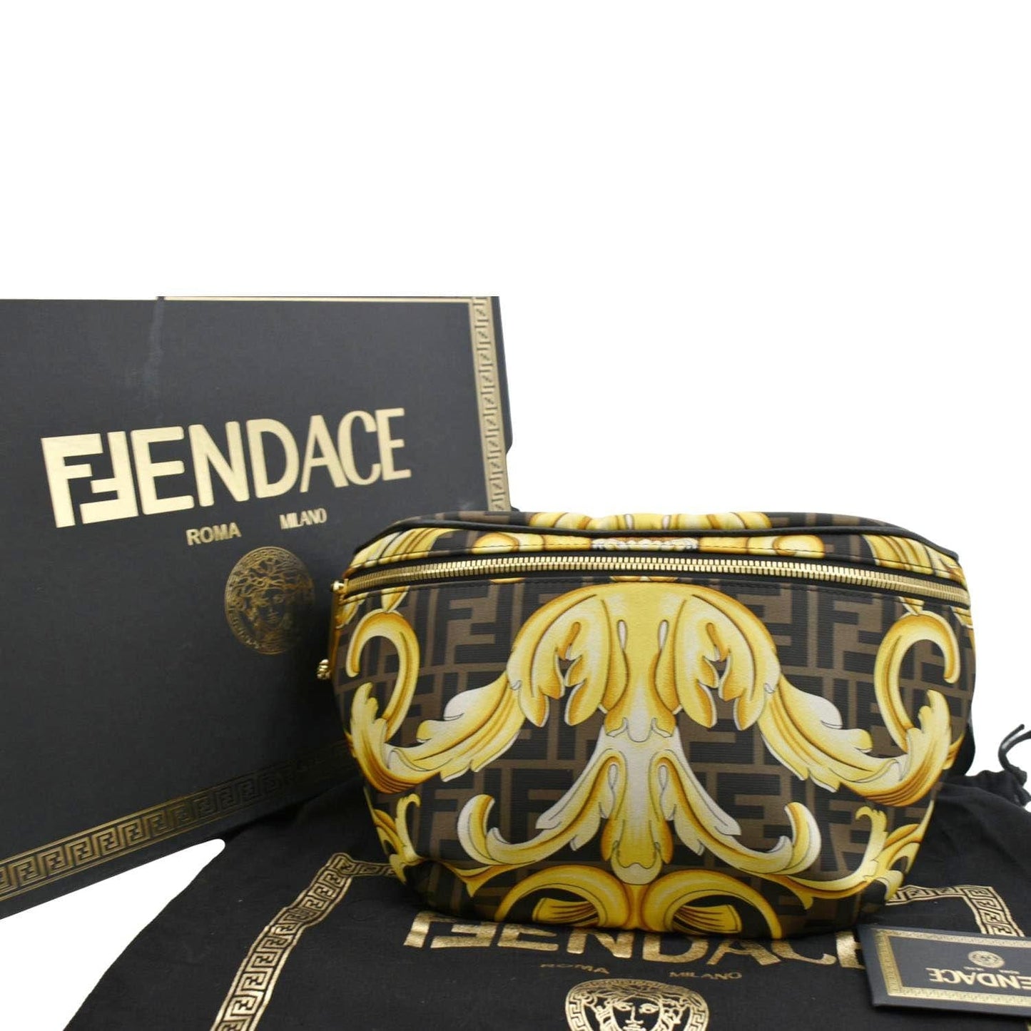 Fendi Versace Ff Baroque Belt Bag Nylon Gold Baroque Belt Bag