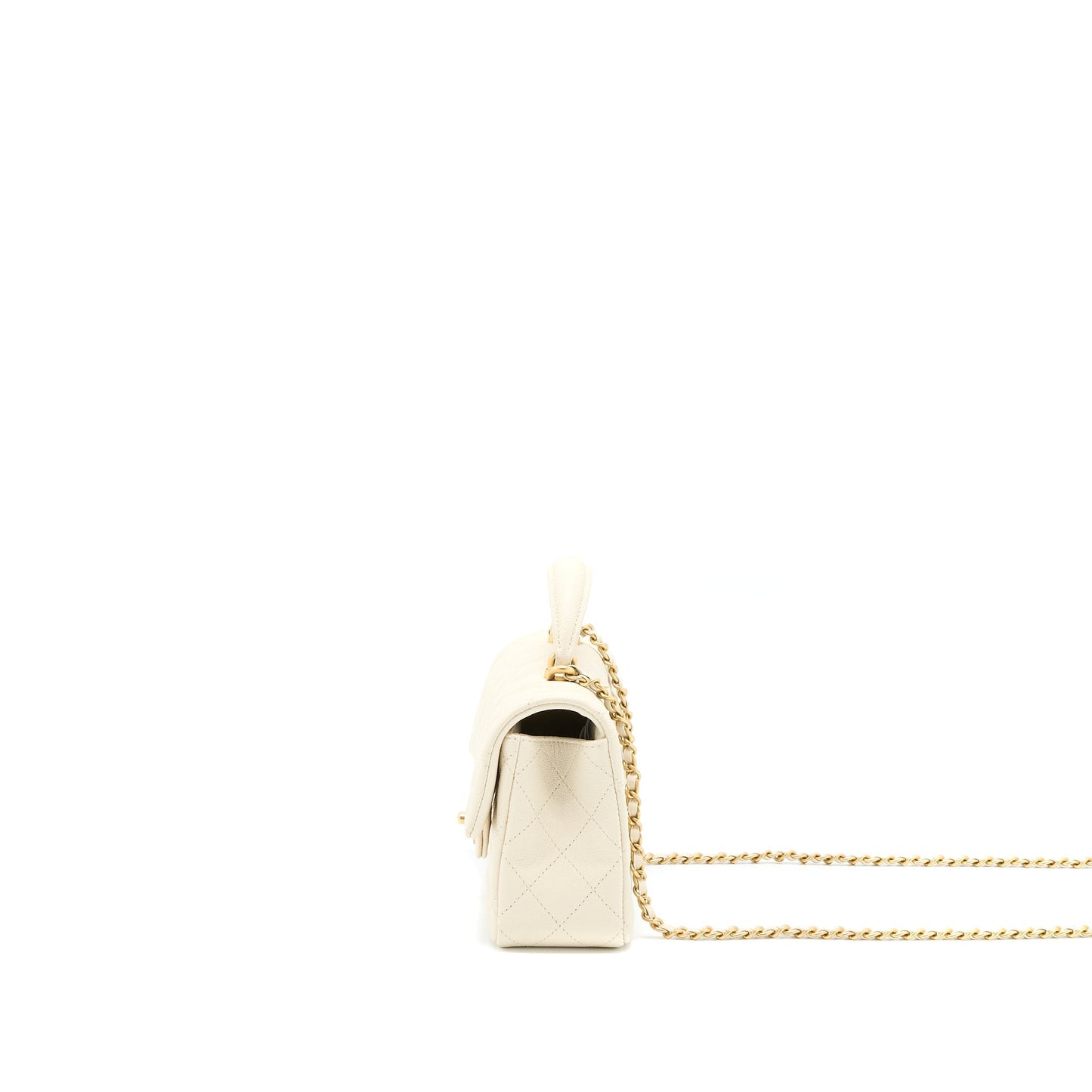Chanel Top Handle Rectangular Grained Calfskin Light Beige Mini Bag