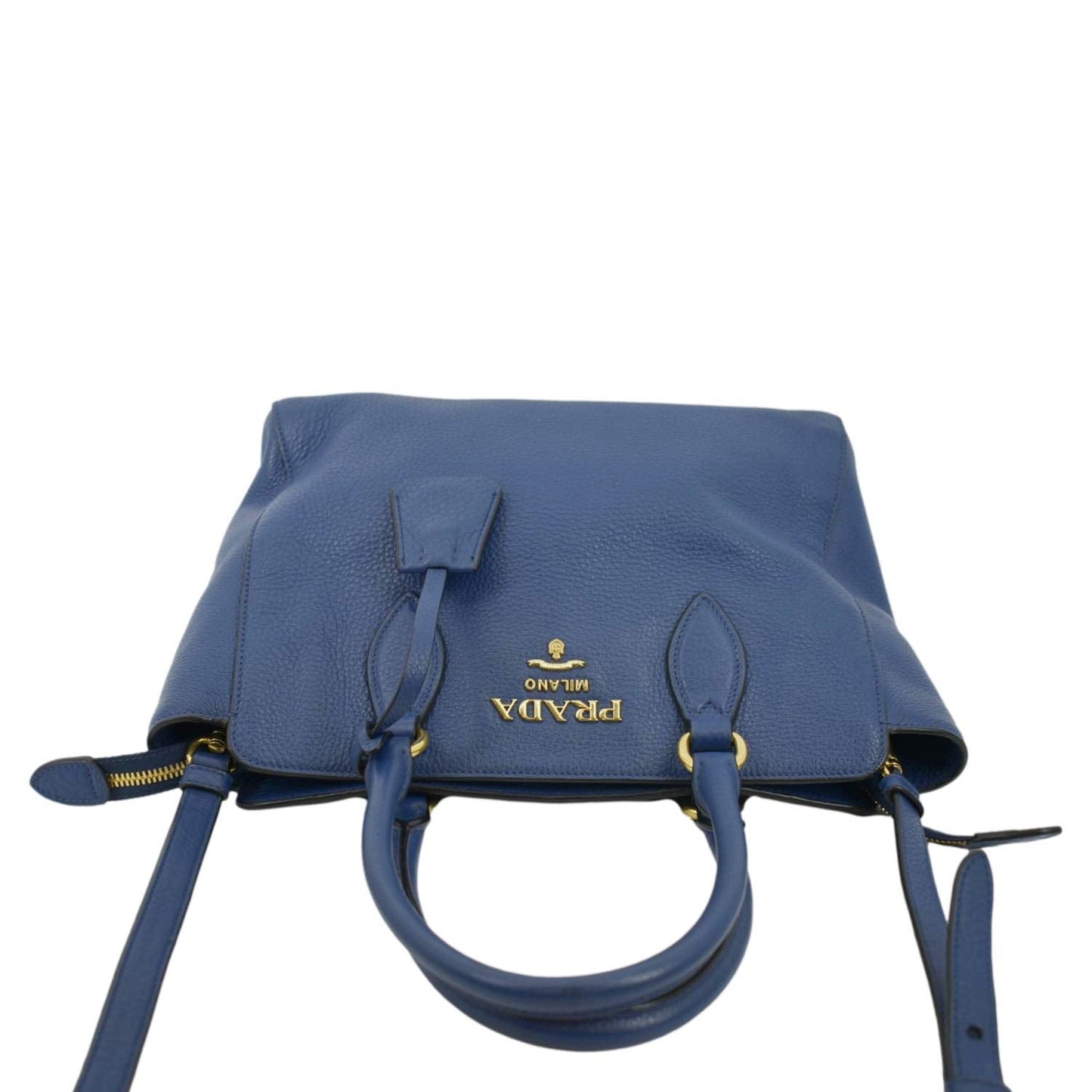Way Tote Shoulder Bag Leather Blue