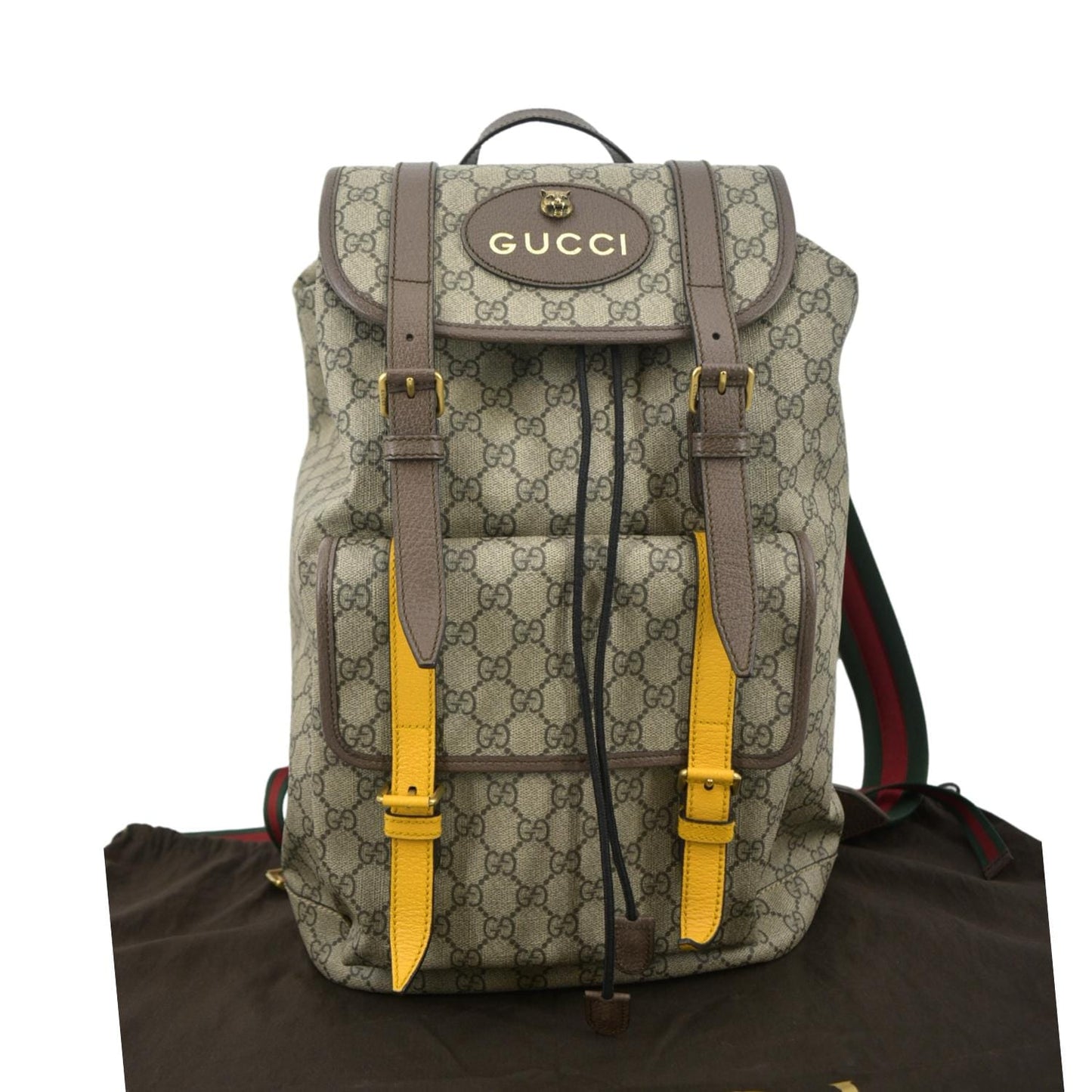 Gucci Soft Supreme Backpack Bag Canvas Beige 3