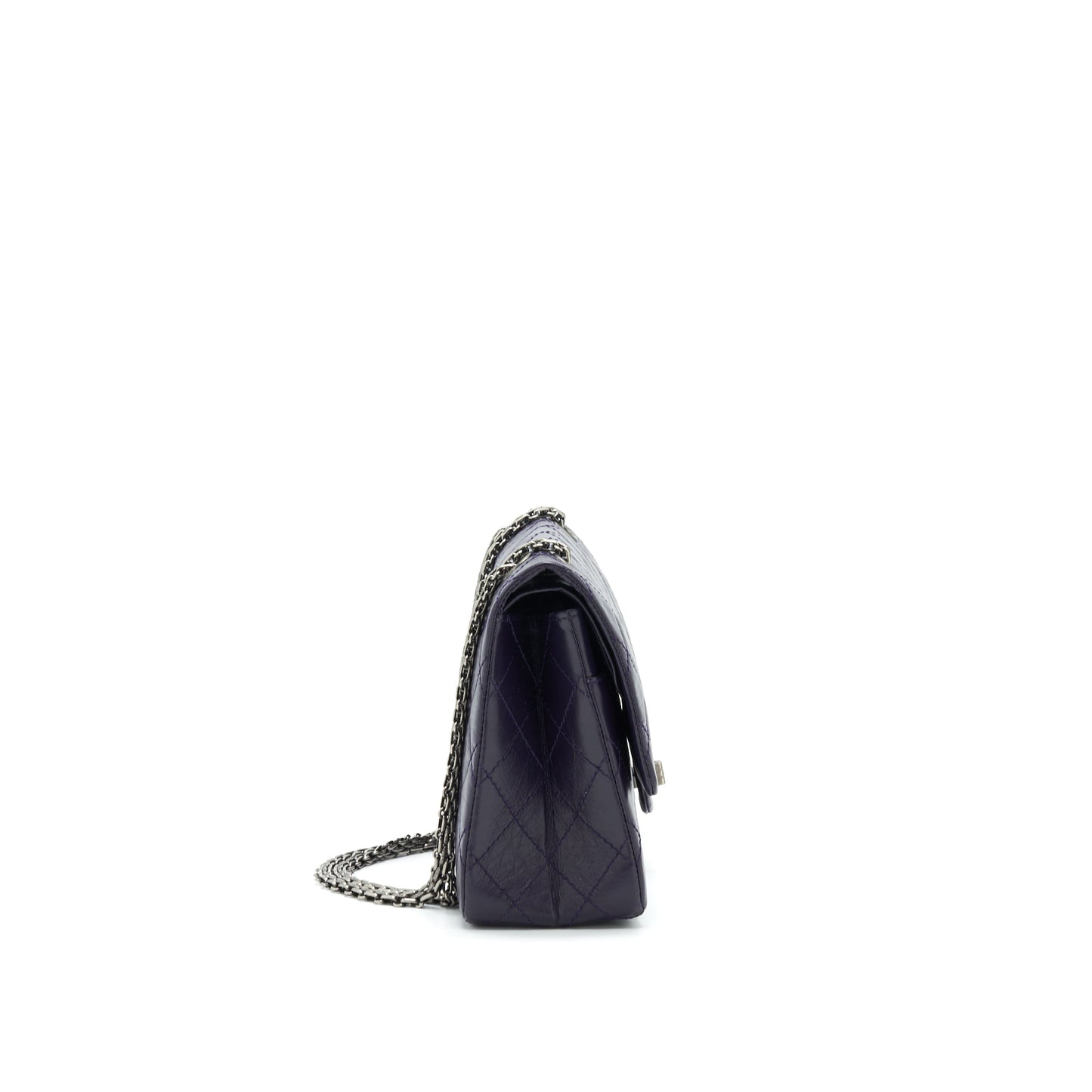 Chanel Reissue 226 Dark Purple ilver ruthenium Silver Handbag