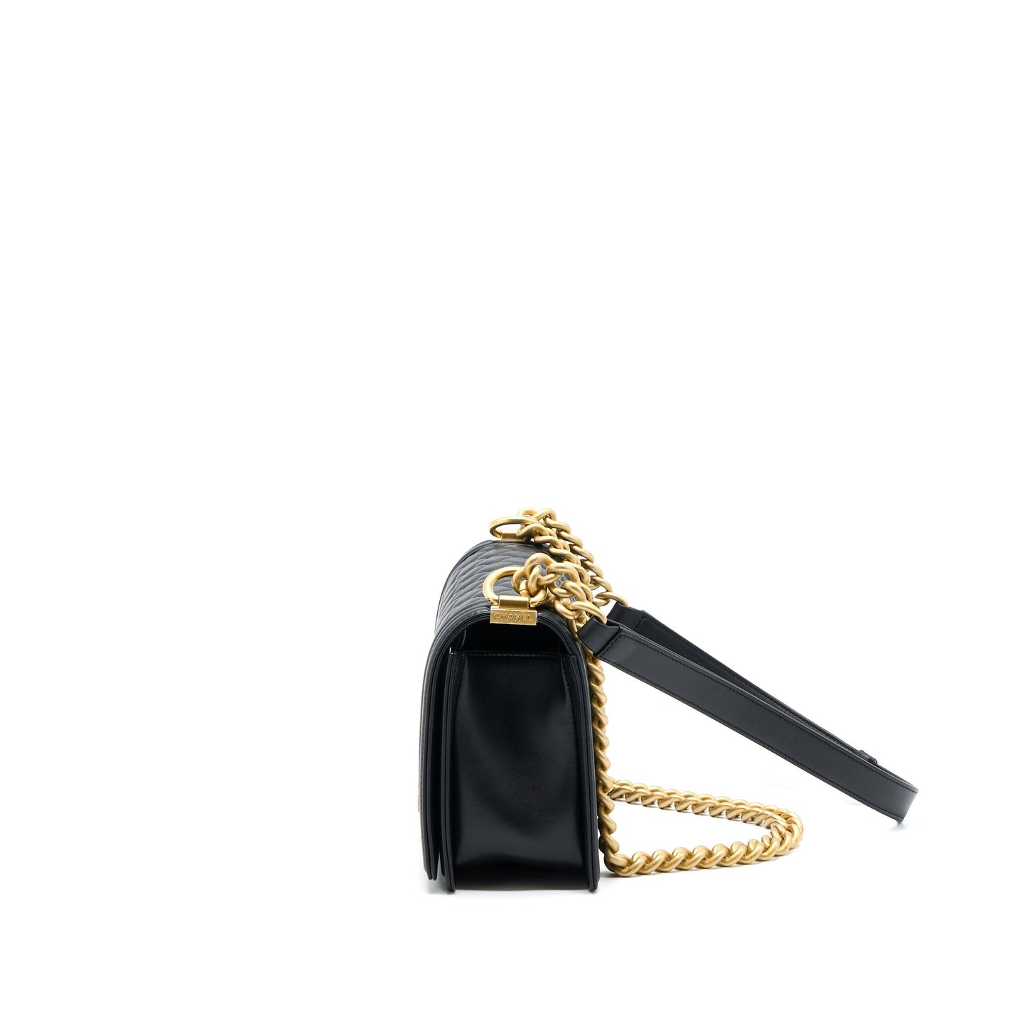 Chanel Boy Calfskin GHW Microchip Black Handbag