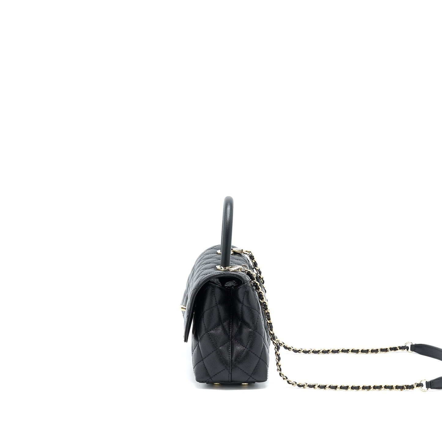 Chanel Coco Handle Caviar LGHW Microchip Black Small Handbag Microchip 4