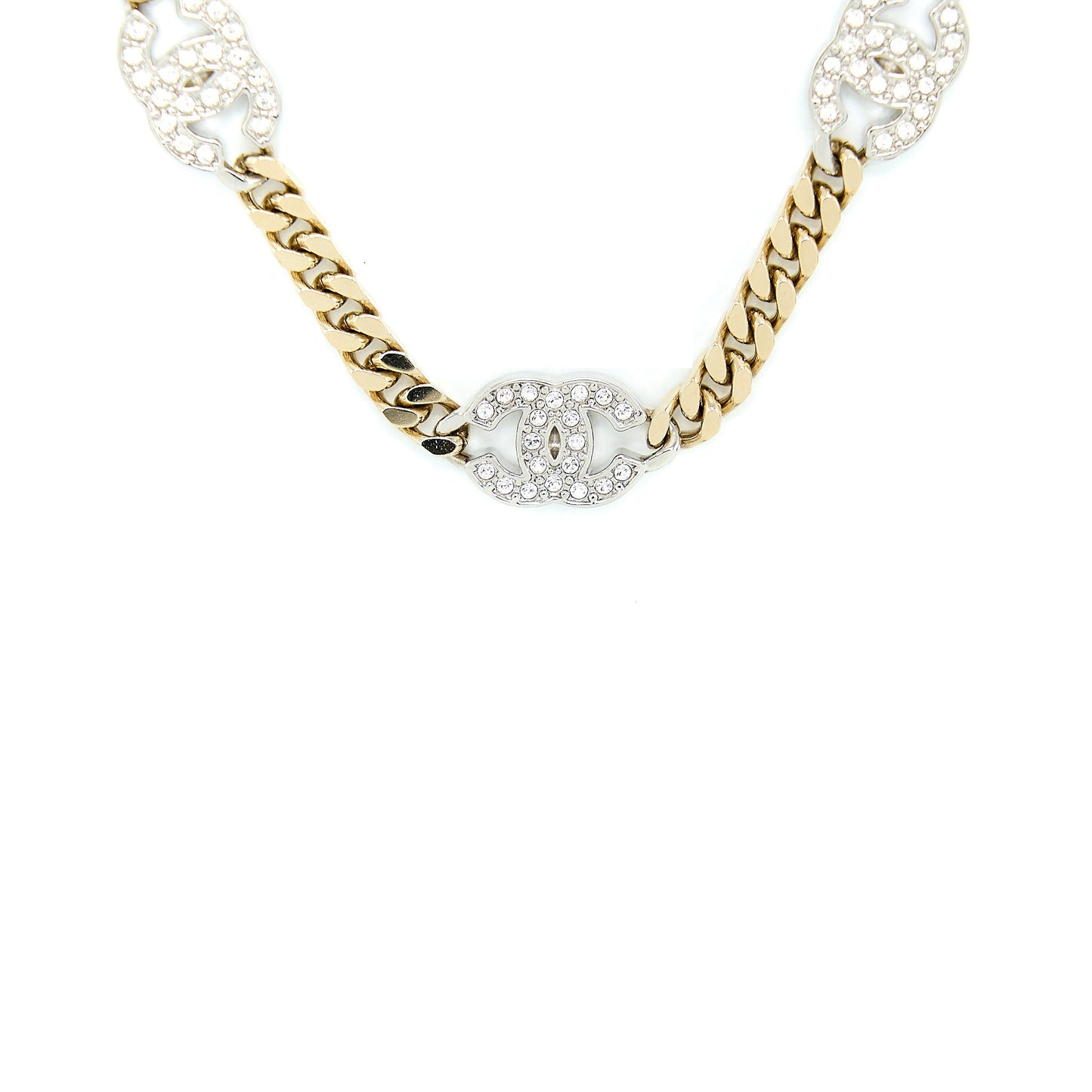 Chanel Crystal CC Logo Waist Belt Light Gold