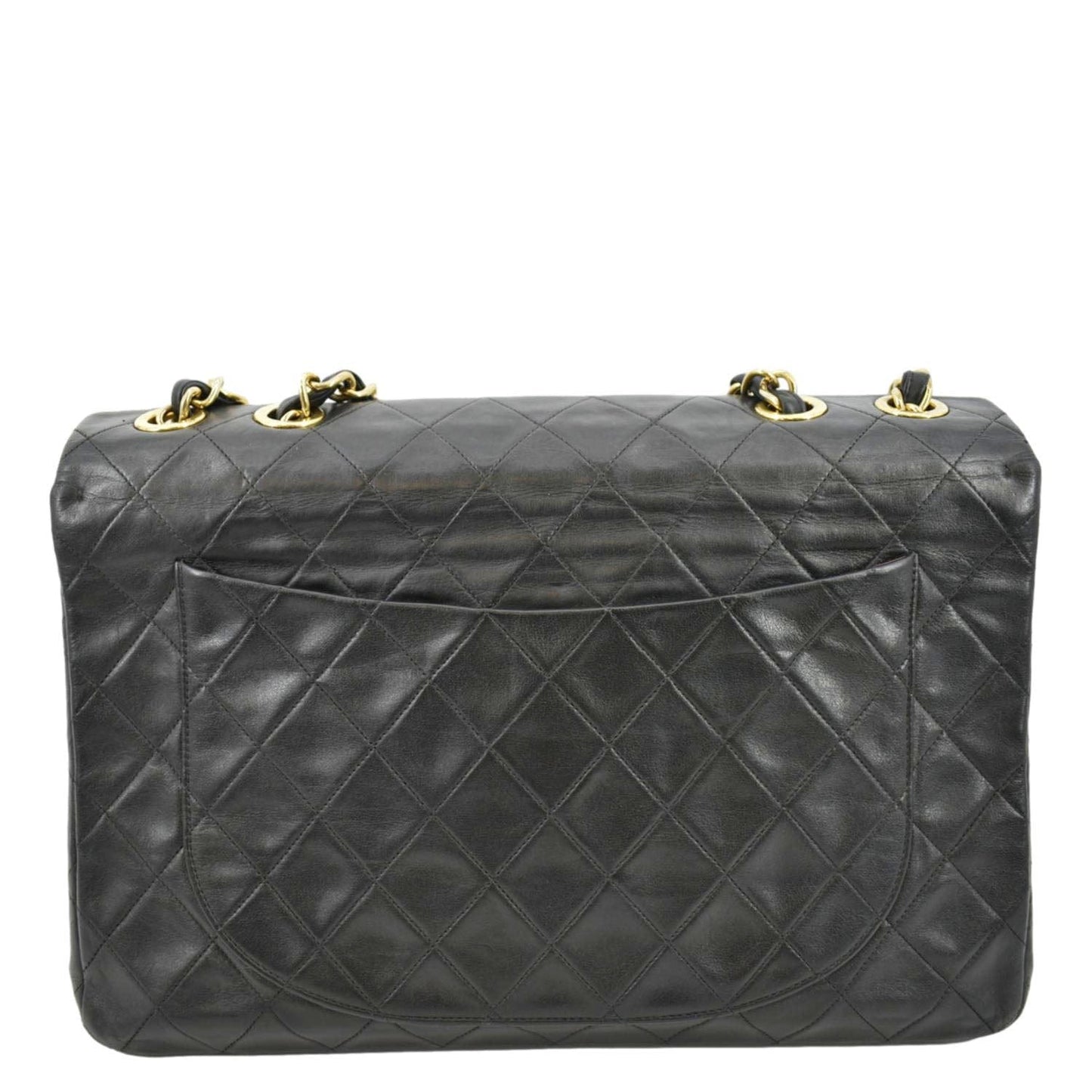 Chanel Maxi Flap Quilted Leather Black Travel Bag