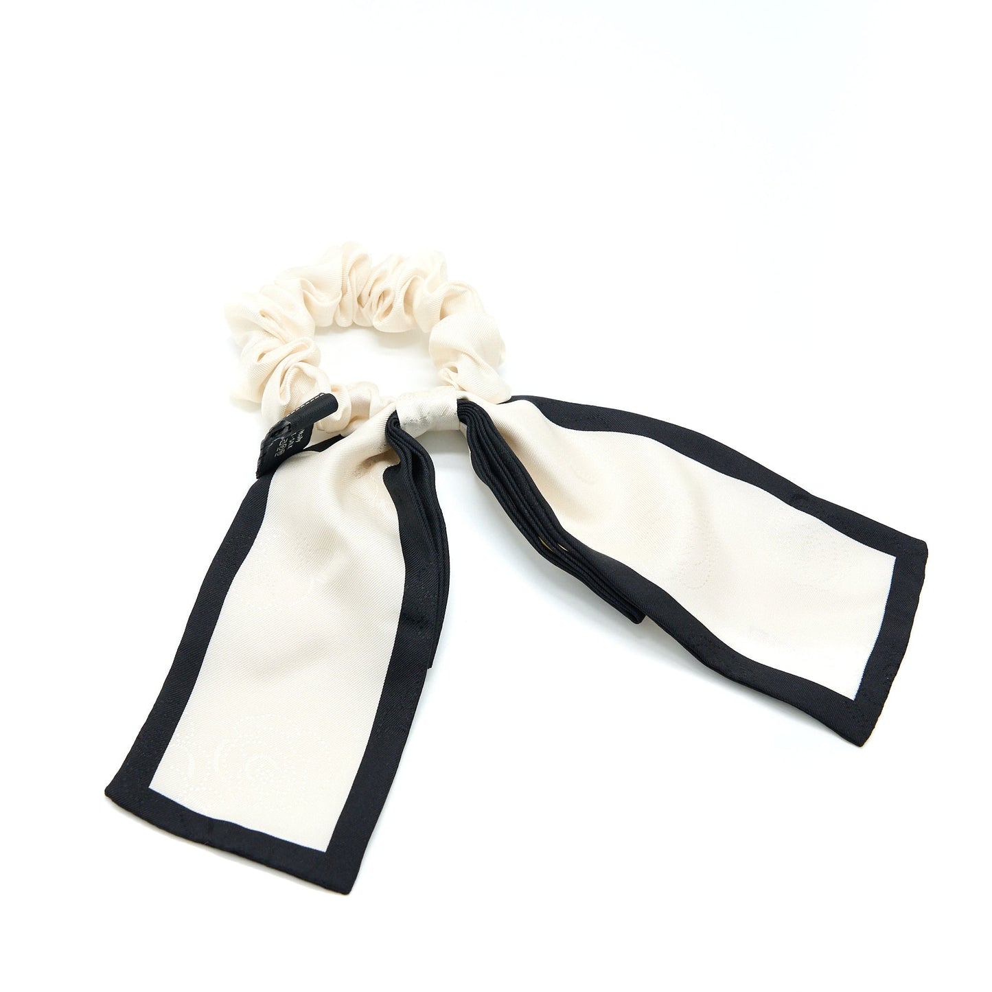 Chanel 22B Camellia Letter Hair Tie Silk Black Handbag Black 1