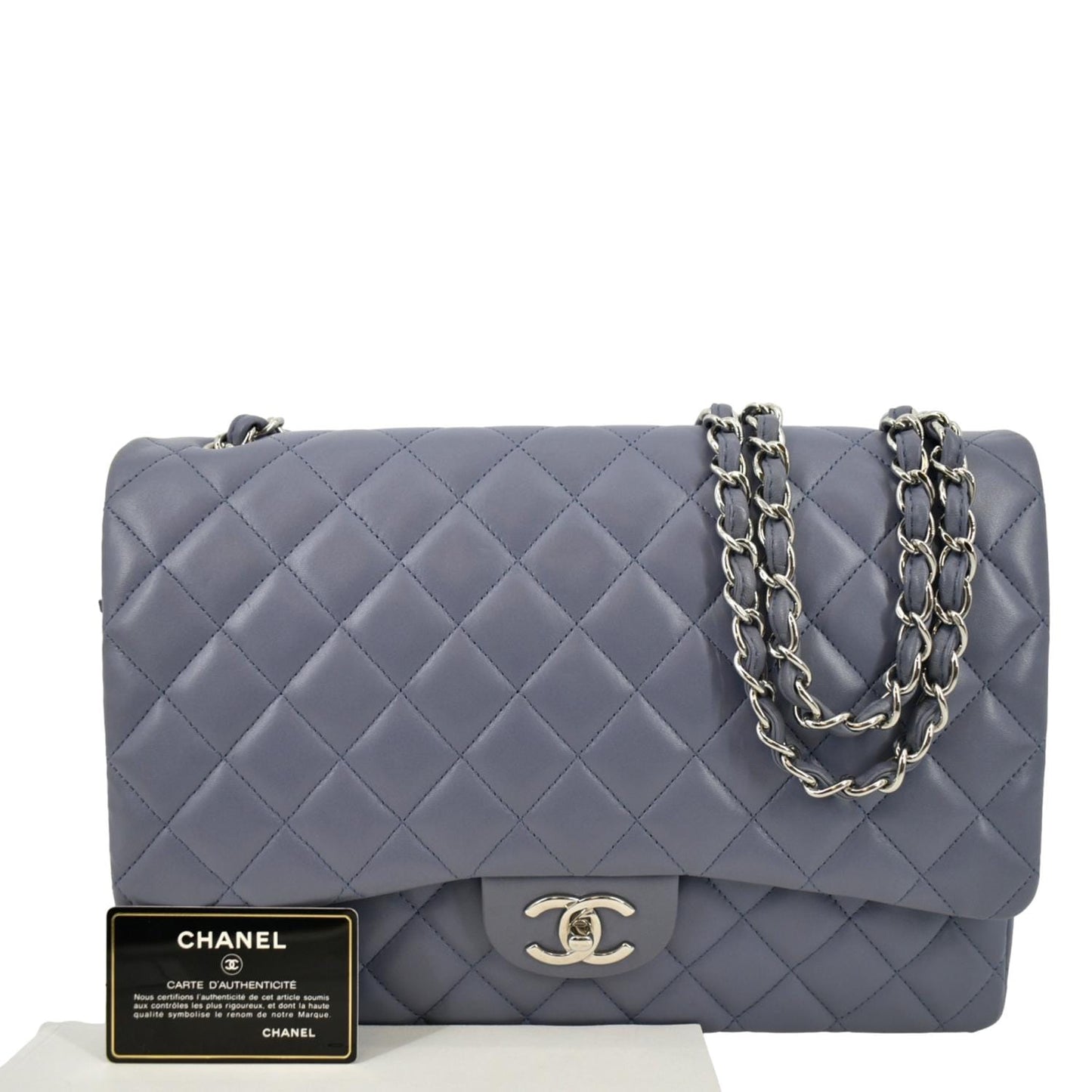 Chanel Classic Maxi Double Flap Quilted Leather Lambskin Travel Bag