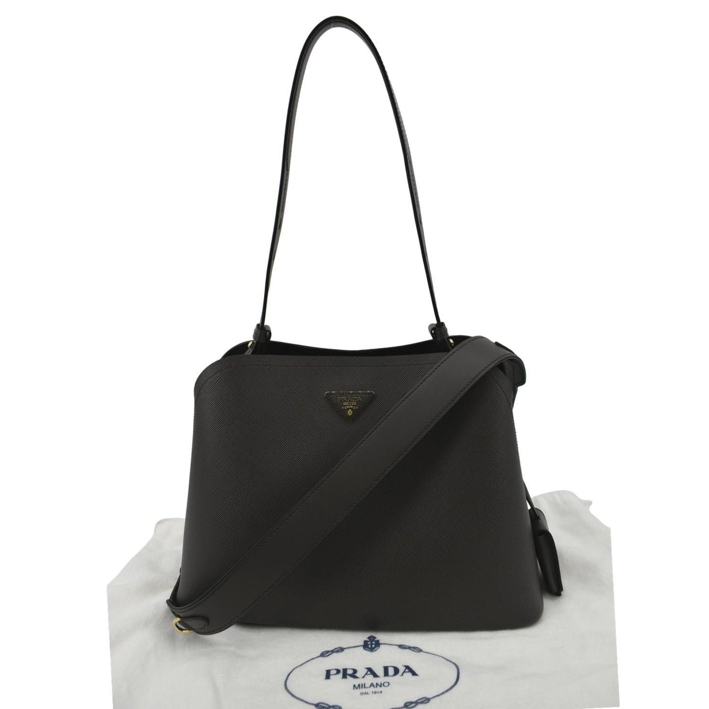 Matinee Saffiano Shoulder Bag Fumo Leather