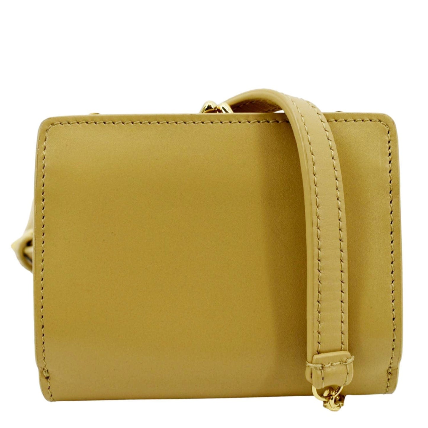 YSL Saint Laurent Yves Rider Smooth Shoulder Bag Leather Beige