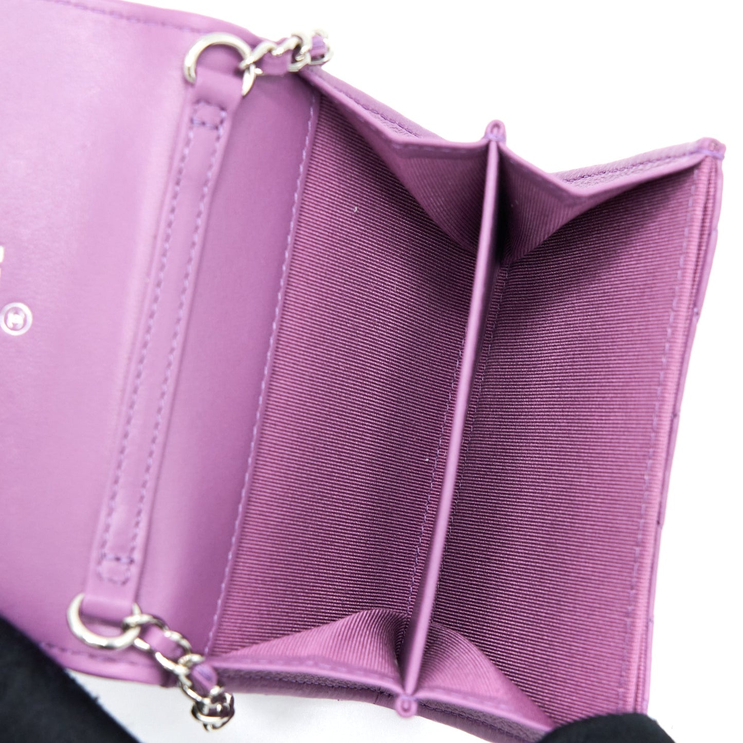 Chanel On Lambskin Purple SHW Clutch Bag