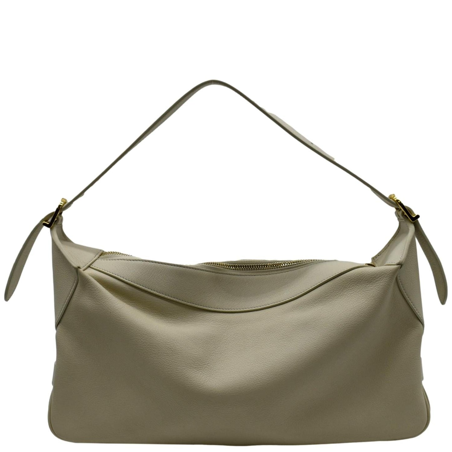 Romy Supple Calfskin Shoulder Bag Off White Medium
