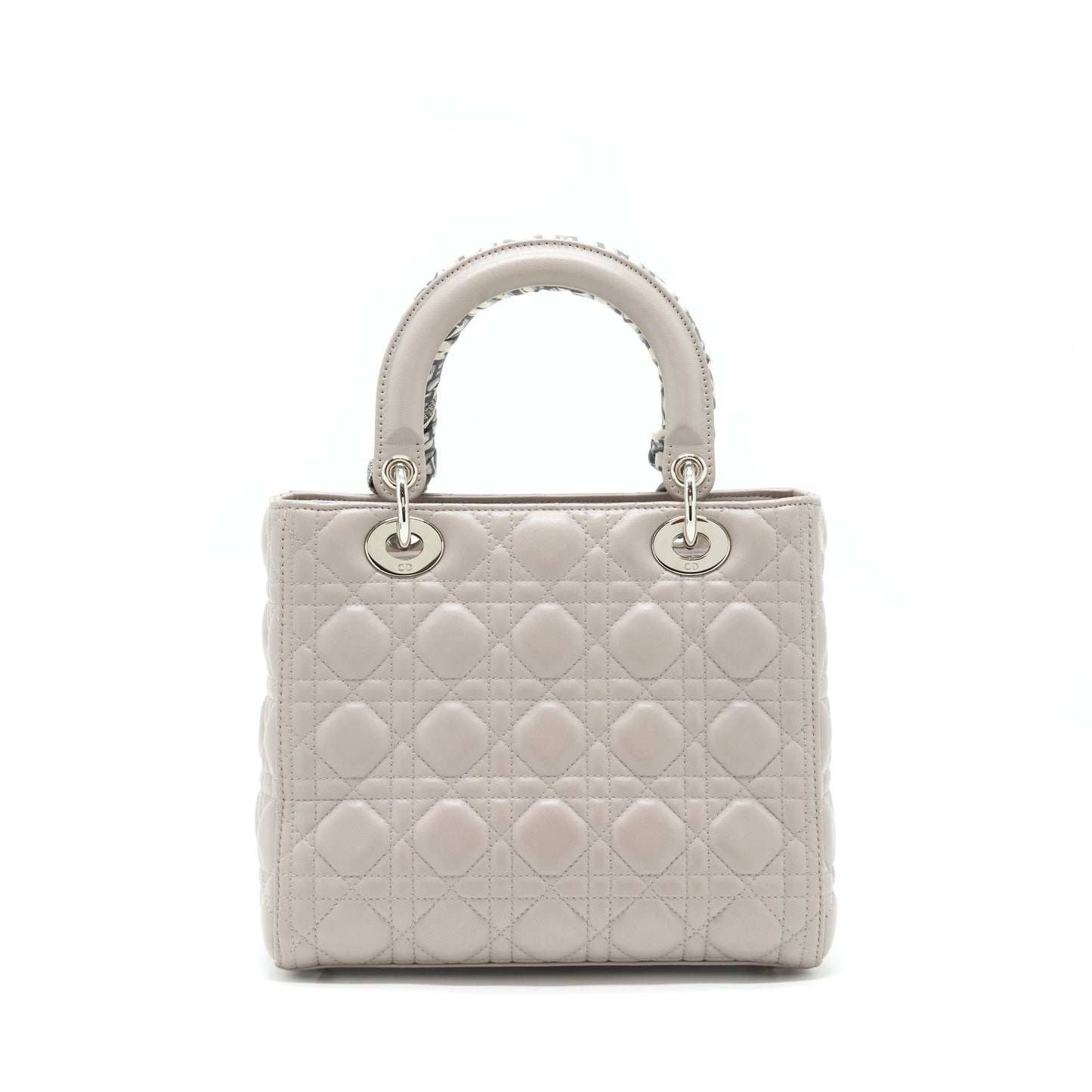 Dior Lady Lambskin Grey With An Extra Twilly Medium Travel Bag