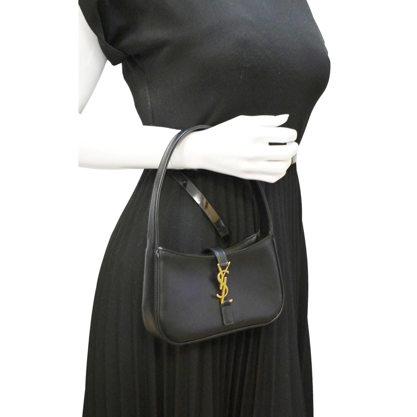 YSL Saint Laurent Saint Le Satchel Bag Leather Black Travel Bag