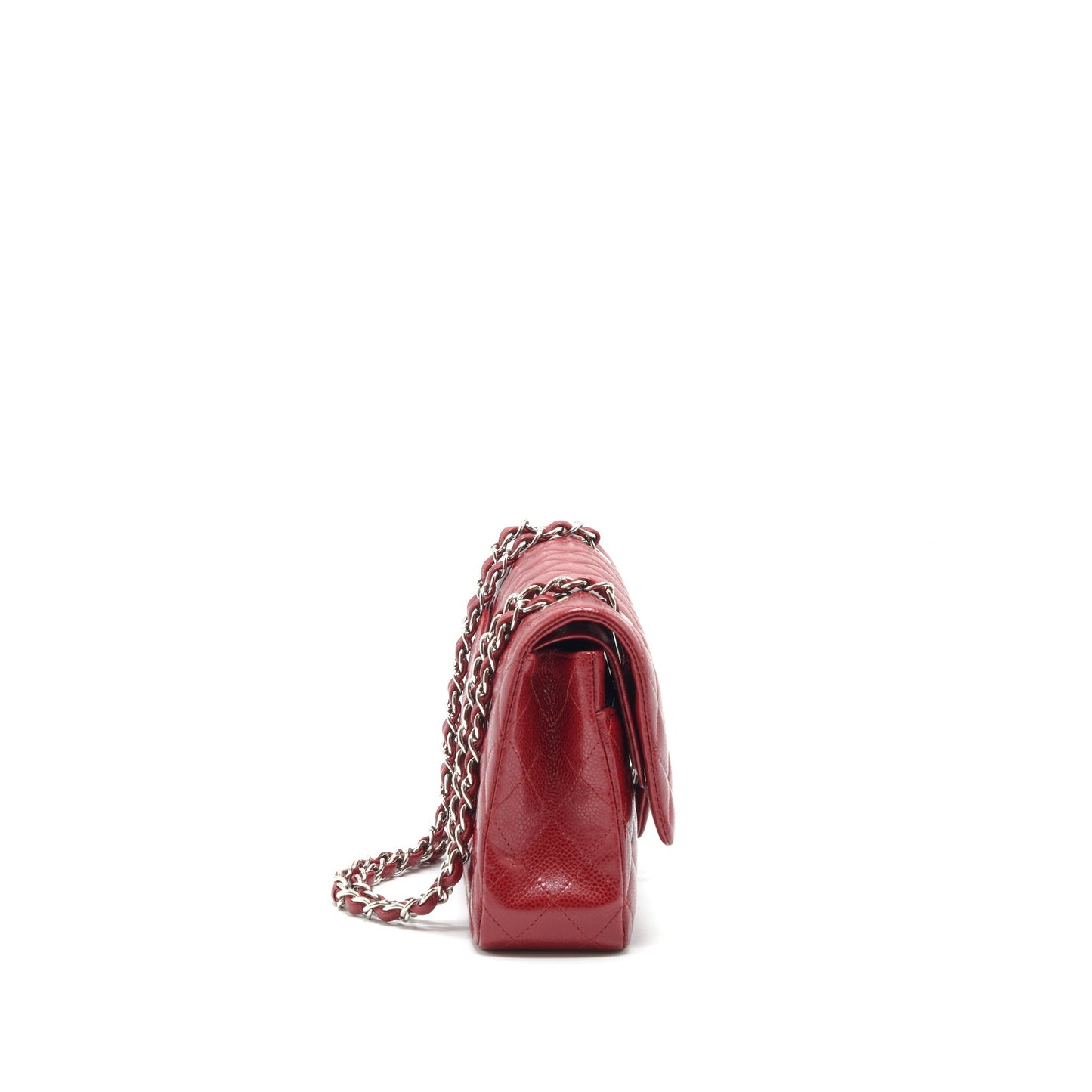Chanel Classic Double Flap Caviar SHW Red Shoulder Bag