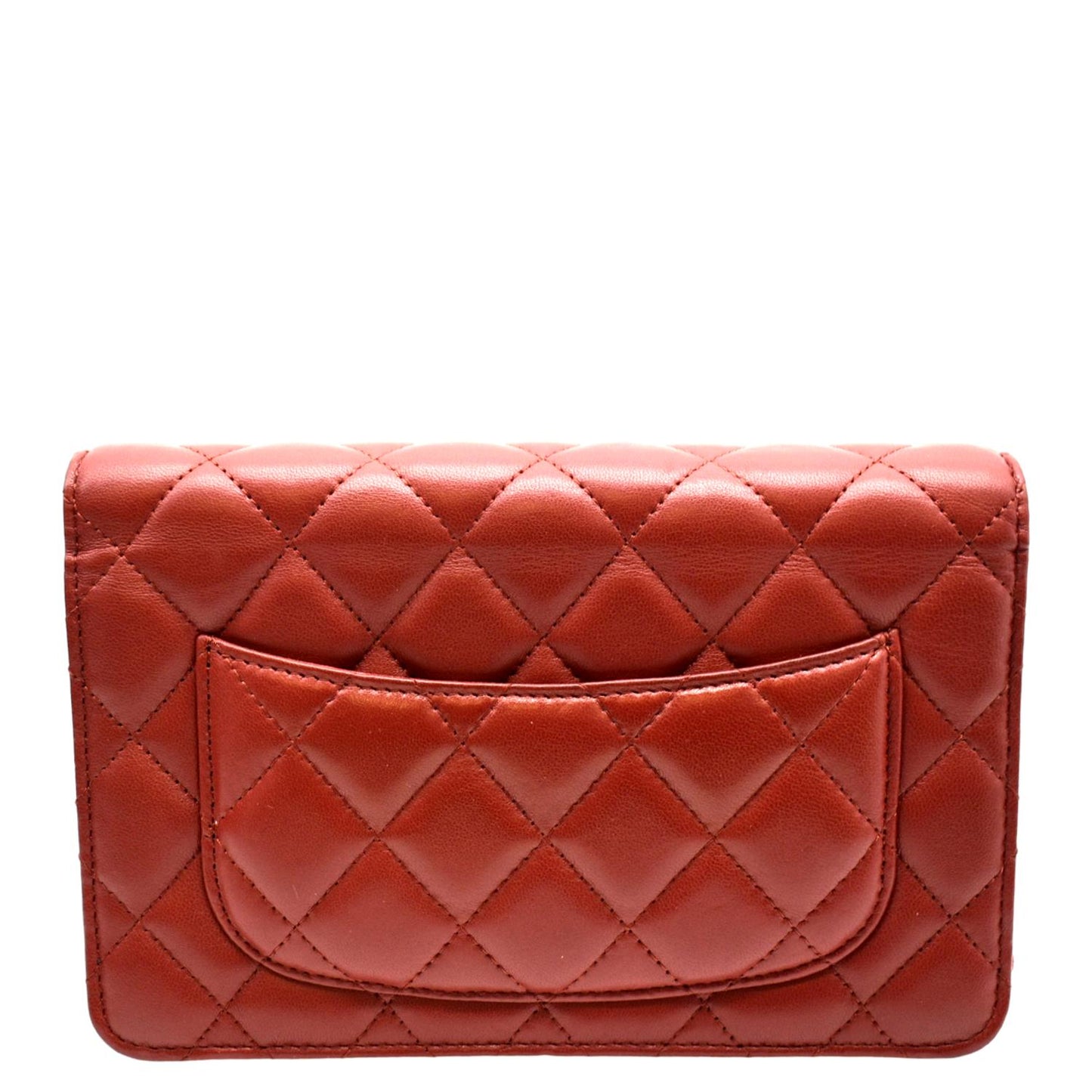 Chanel WOC Quilted Leather Red Wallet Case