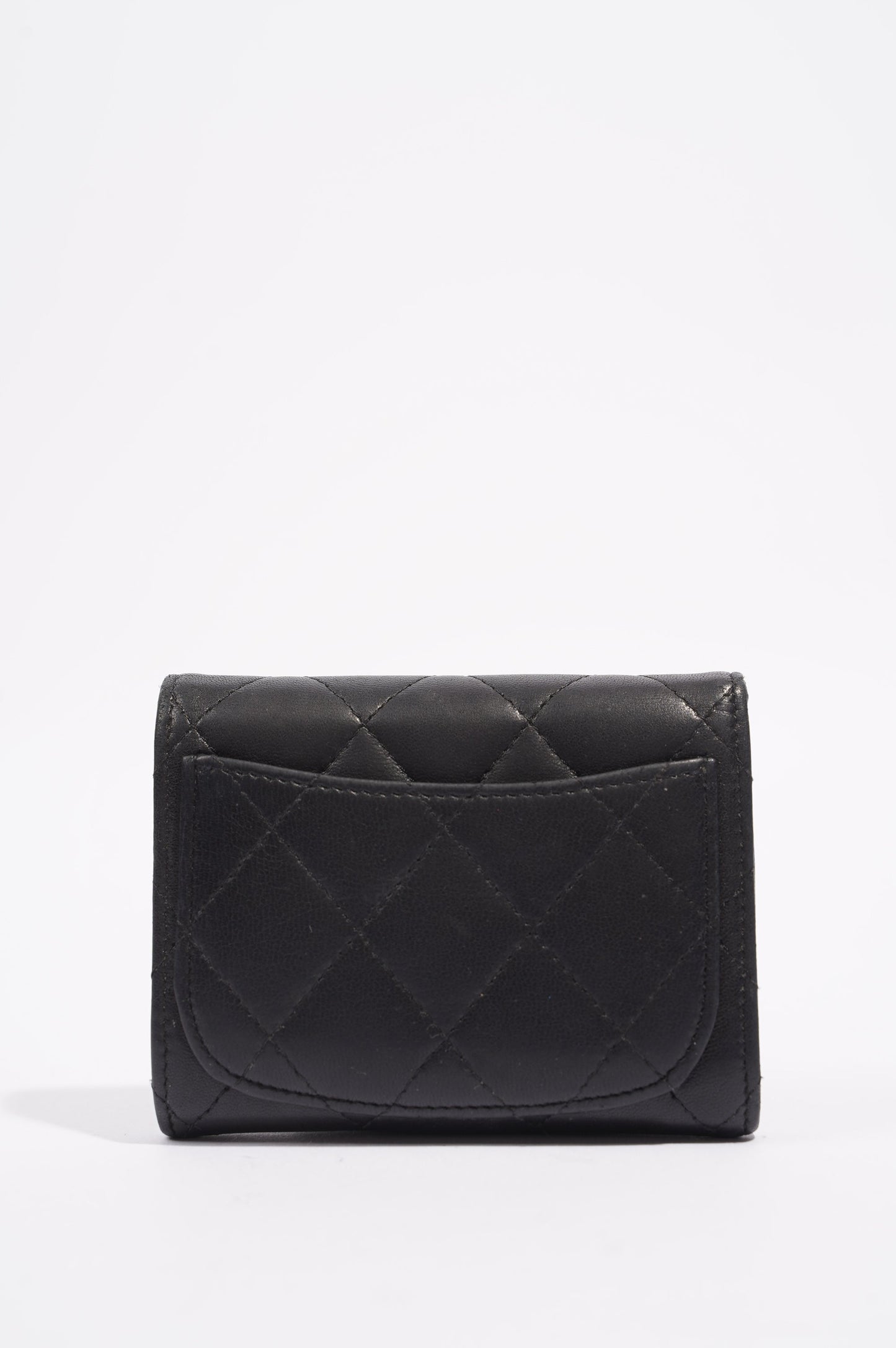 Chanel Womens Lamb Skin Wallet Black