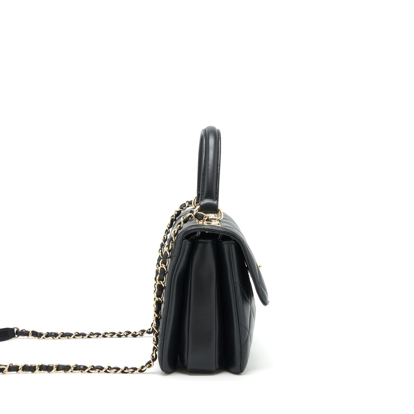 Chanel Trendy CC Flap Lambskin LGHW Black Shoulder Bag