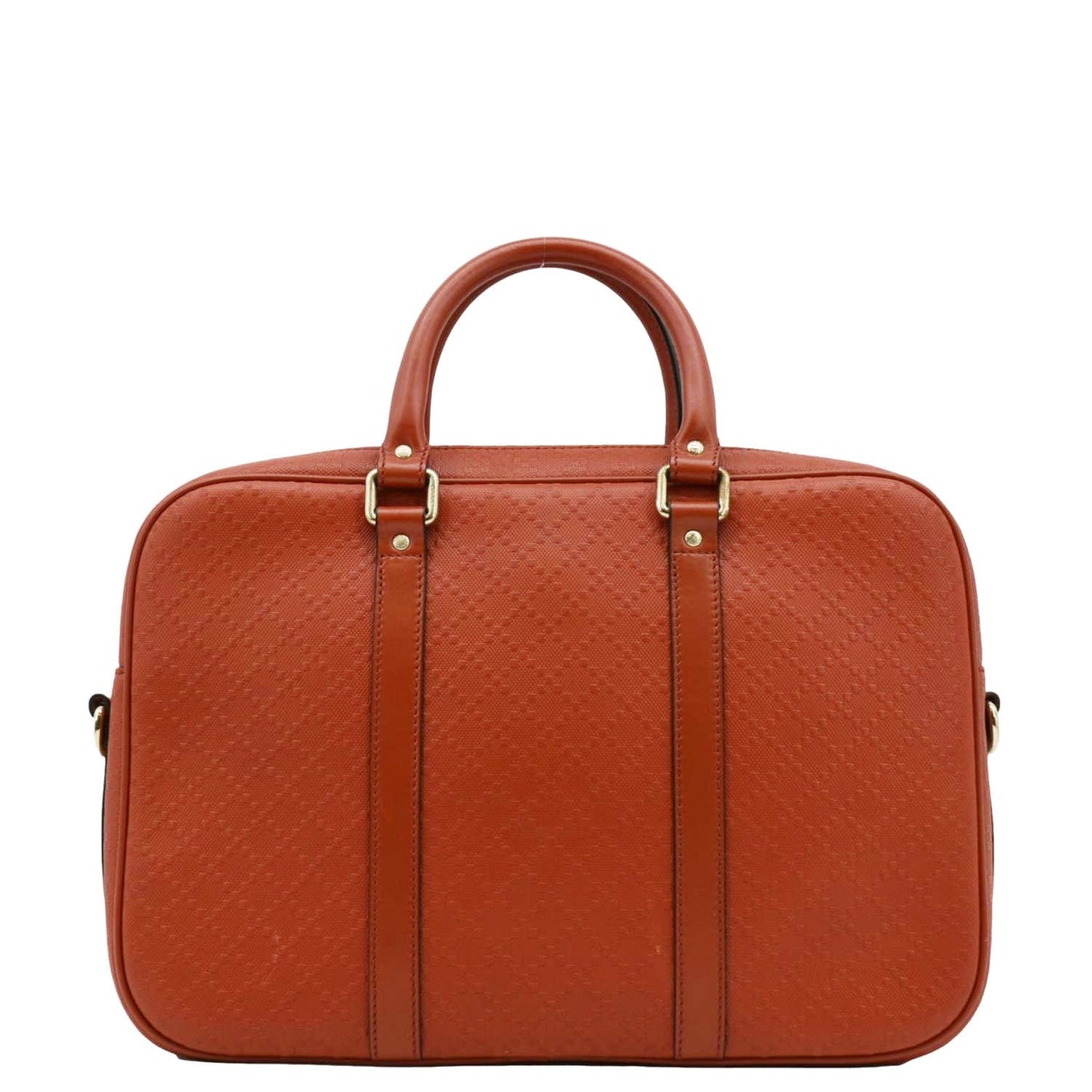 Gucci Diamante Bright Briefcase Travel Bag Orange Leather