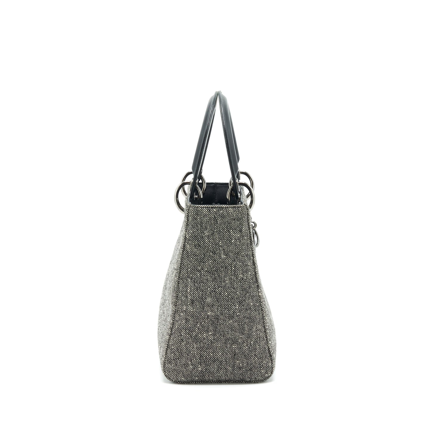 Dior Lady Fabric Dark Grey Handbag Medium Travel Bag