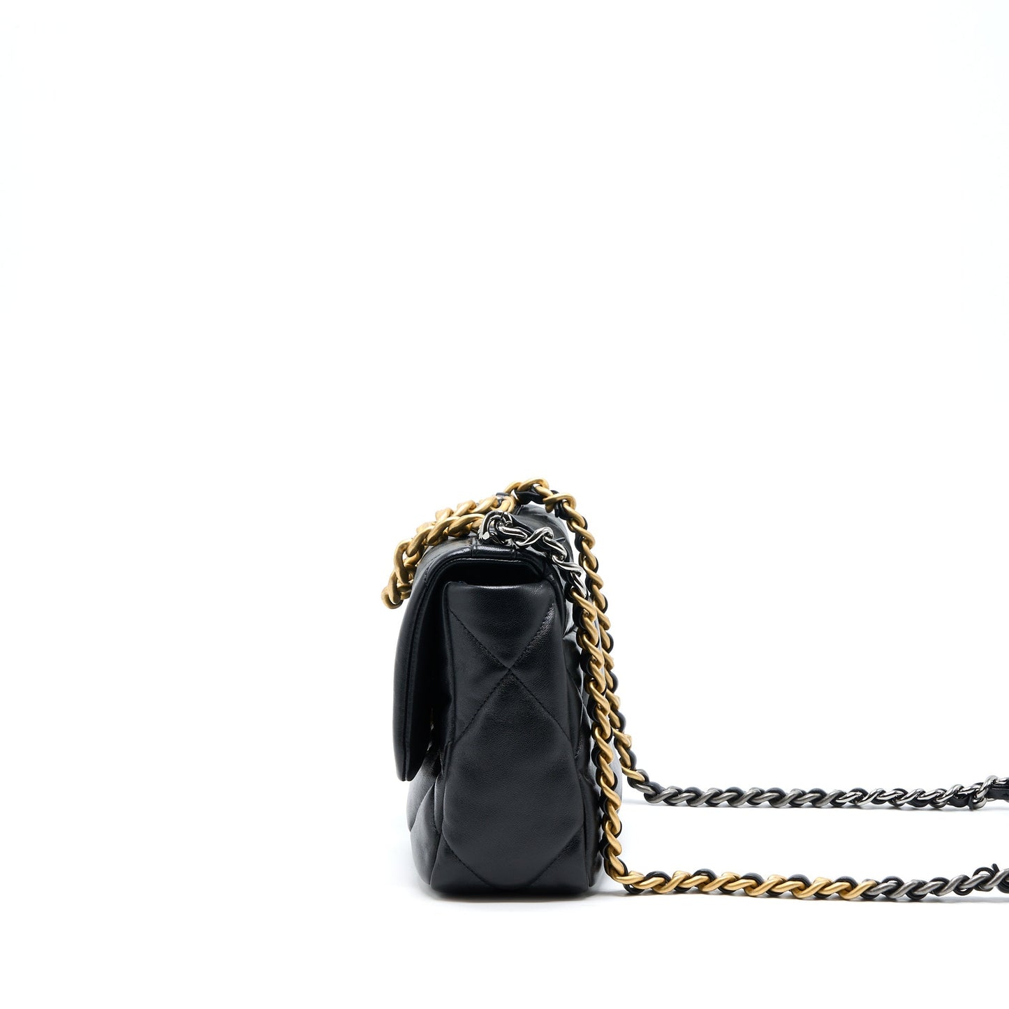 Chanel 19 Lambskin Hardware Microchip Multicolour Black Small Handbag 5