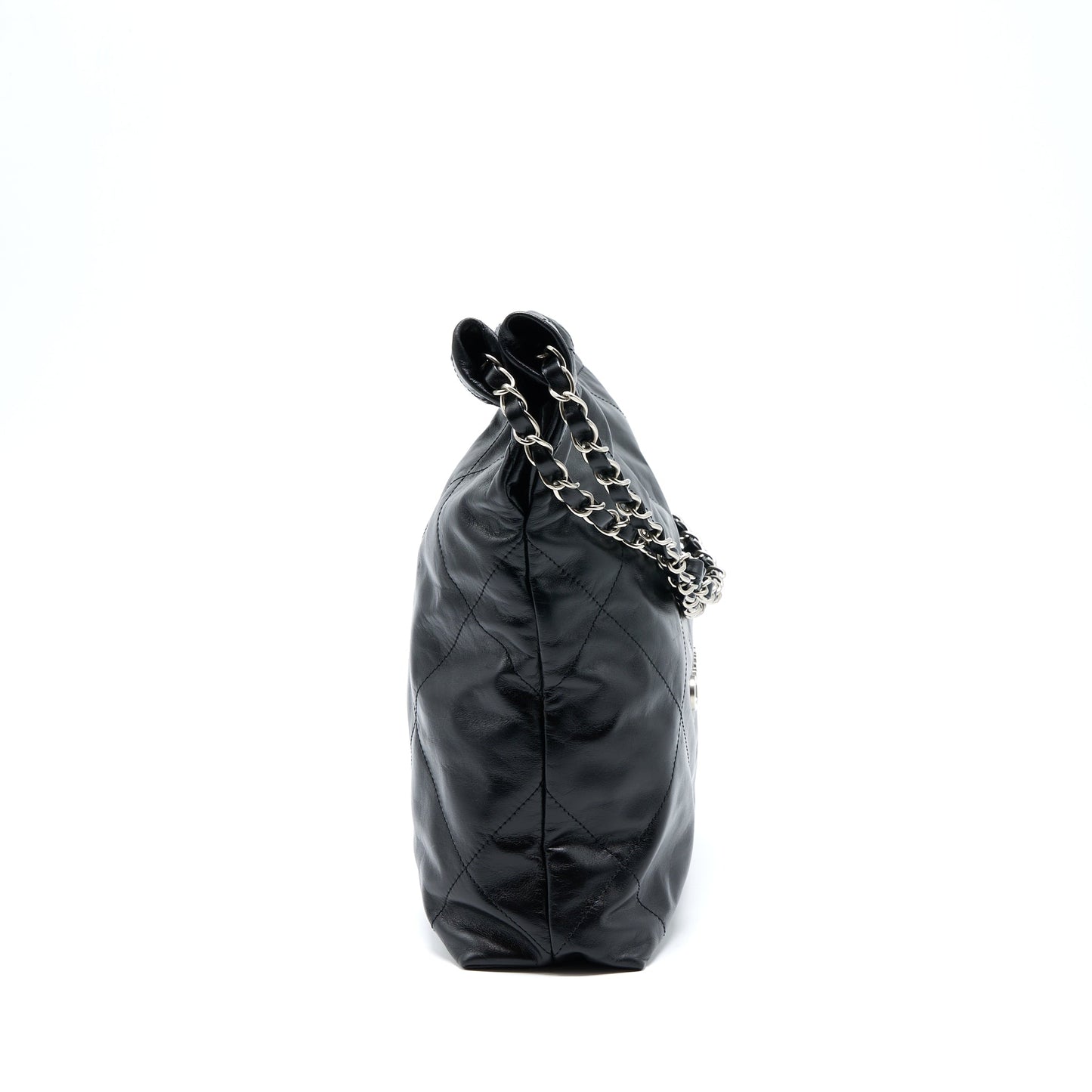 Chanel 22 Calfskin SHW Microchip Black Small Handbag