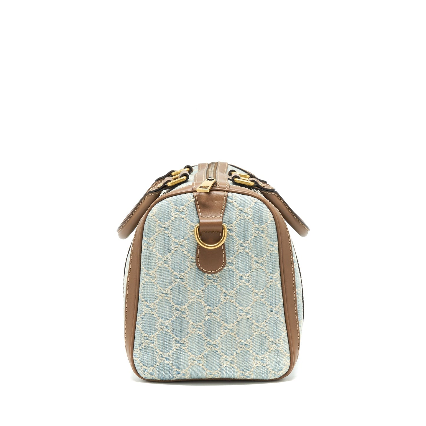 Gucci Boston Bag With Cross Body Strap Denim Crossbody Bag