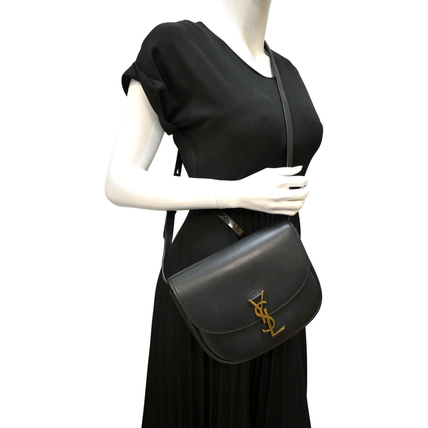 YSL Saint Laurent Saint Kaia Crossbody Bag Leather Black
